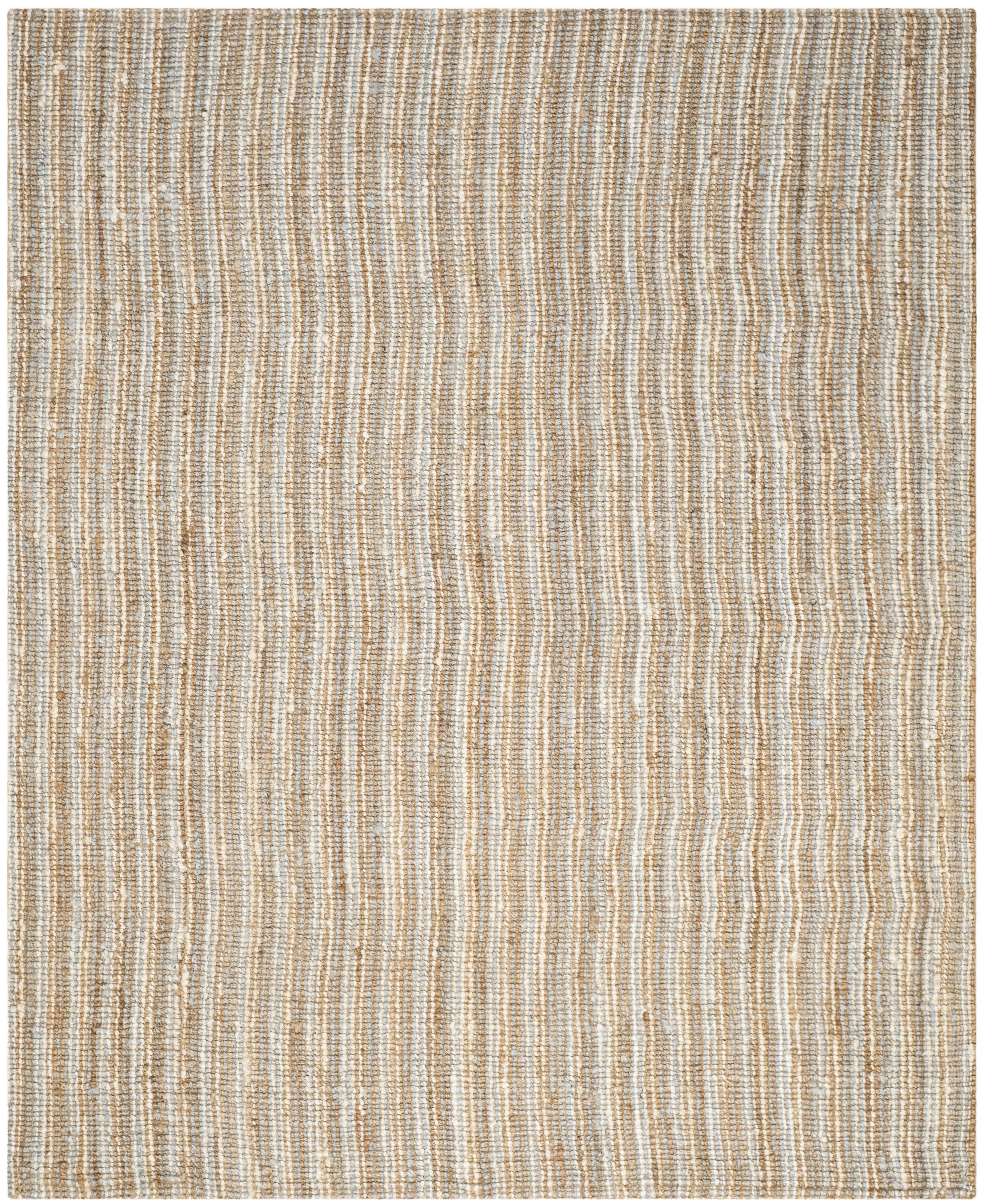 Gray and Natural Braided Jute Area Rug, 9' x 12'