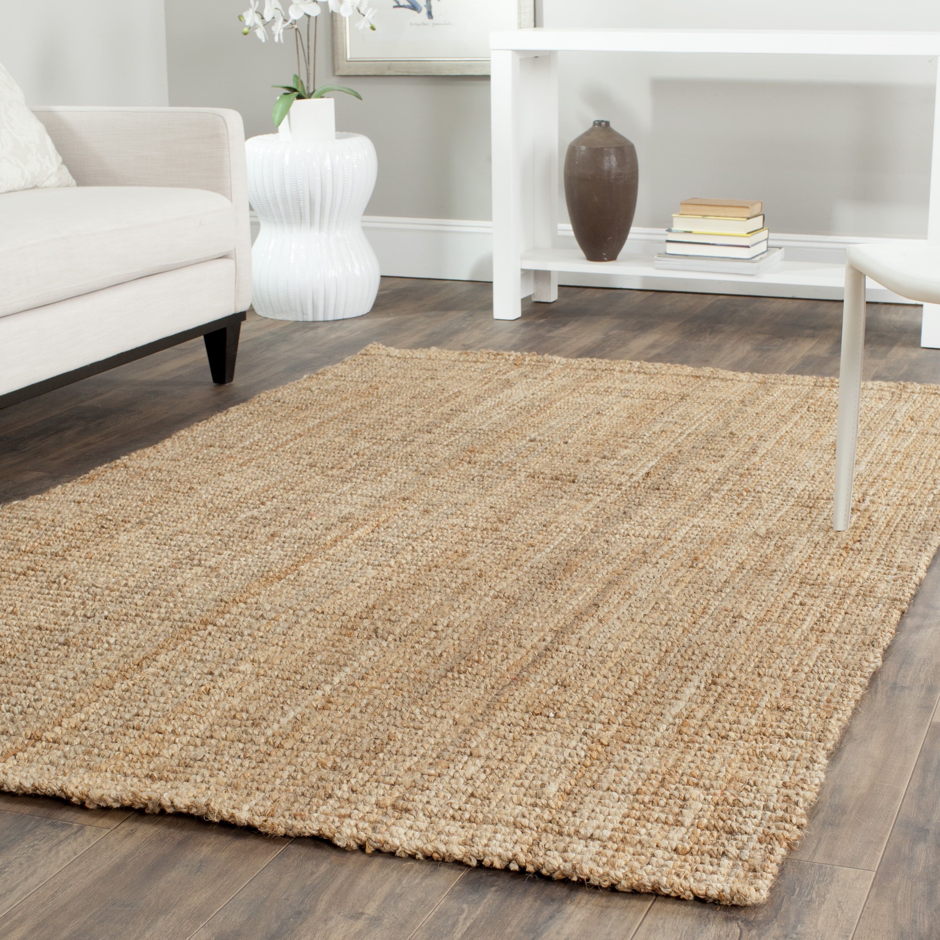 Hand-Woven Natural Jute 4' x 4' Square Area Rug