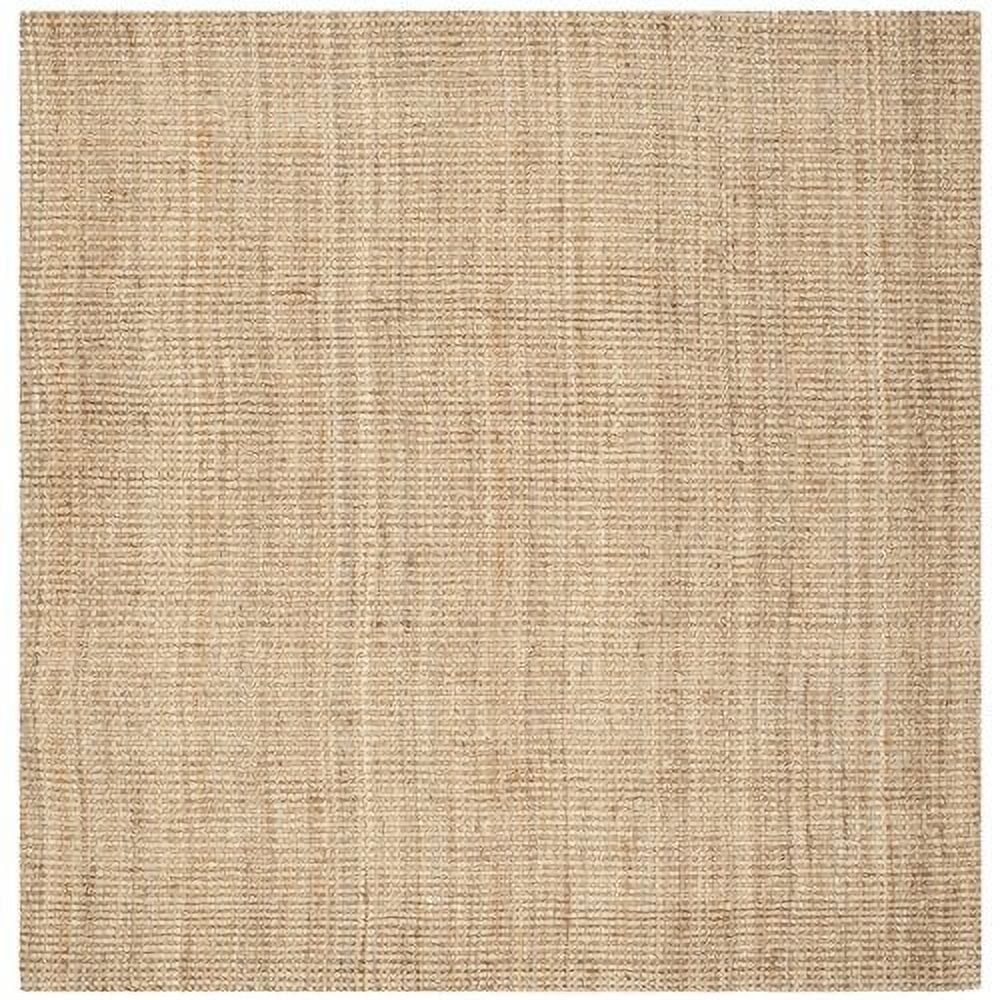 Natural Jute Square Handwoven Area Rug, 9' x 9'