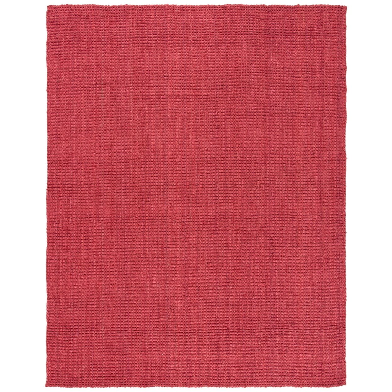 Handwoven Red Cotton Basket Weave Area Rug, 9' x 12'