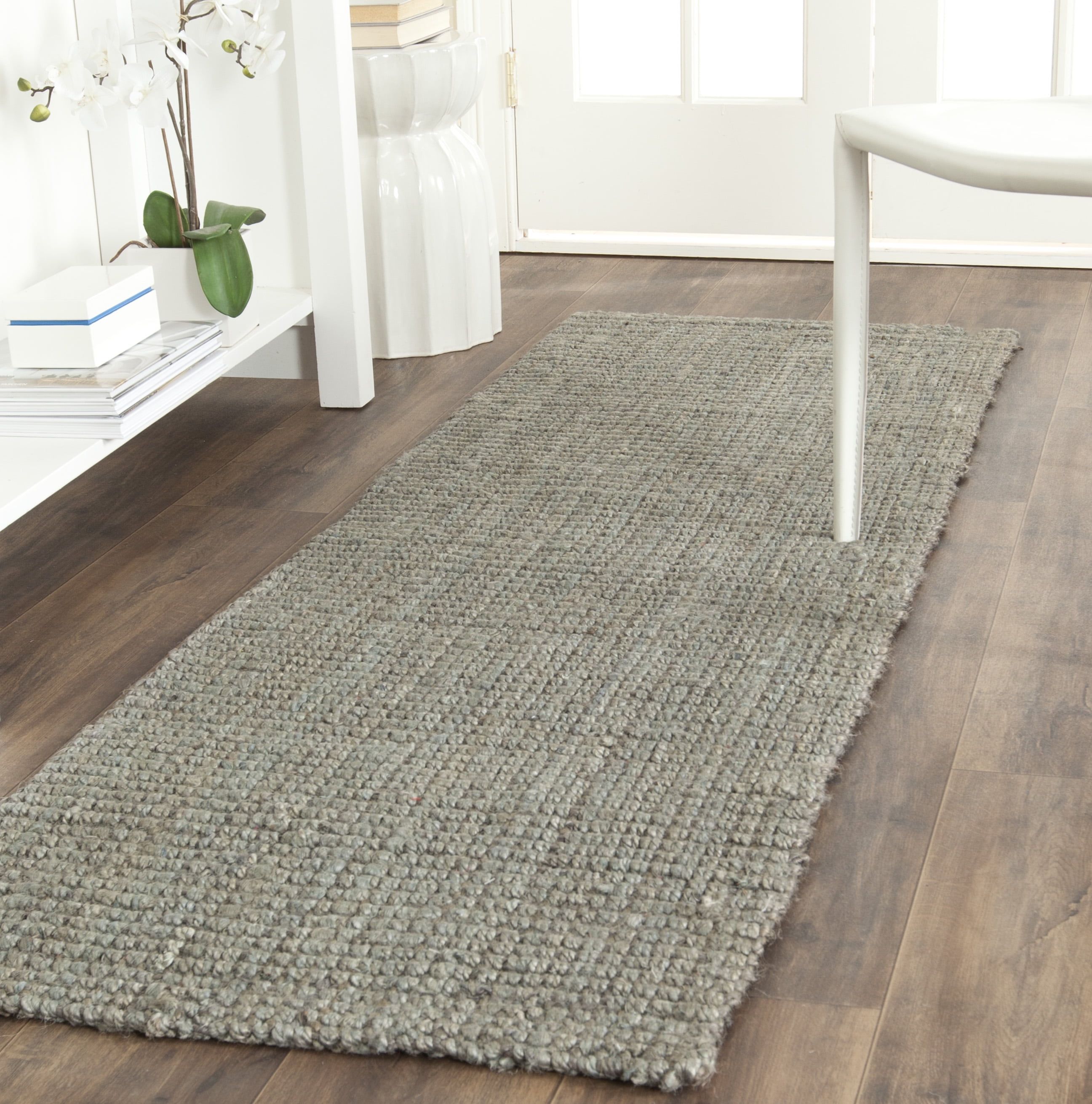 Hermosa Grey Flat Woven Handmade Jute Area Rug 2'3" x 11'