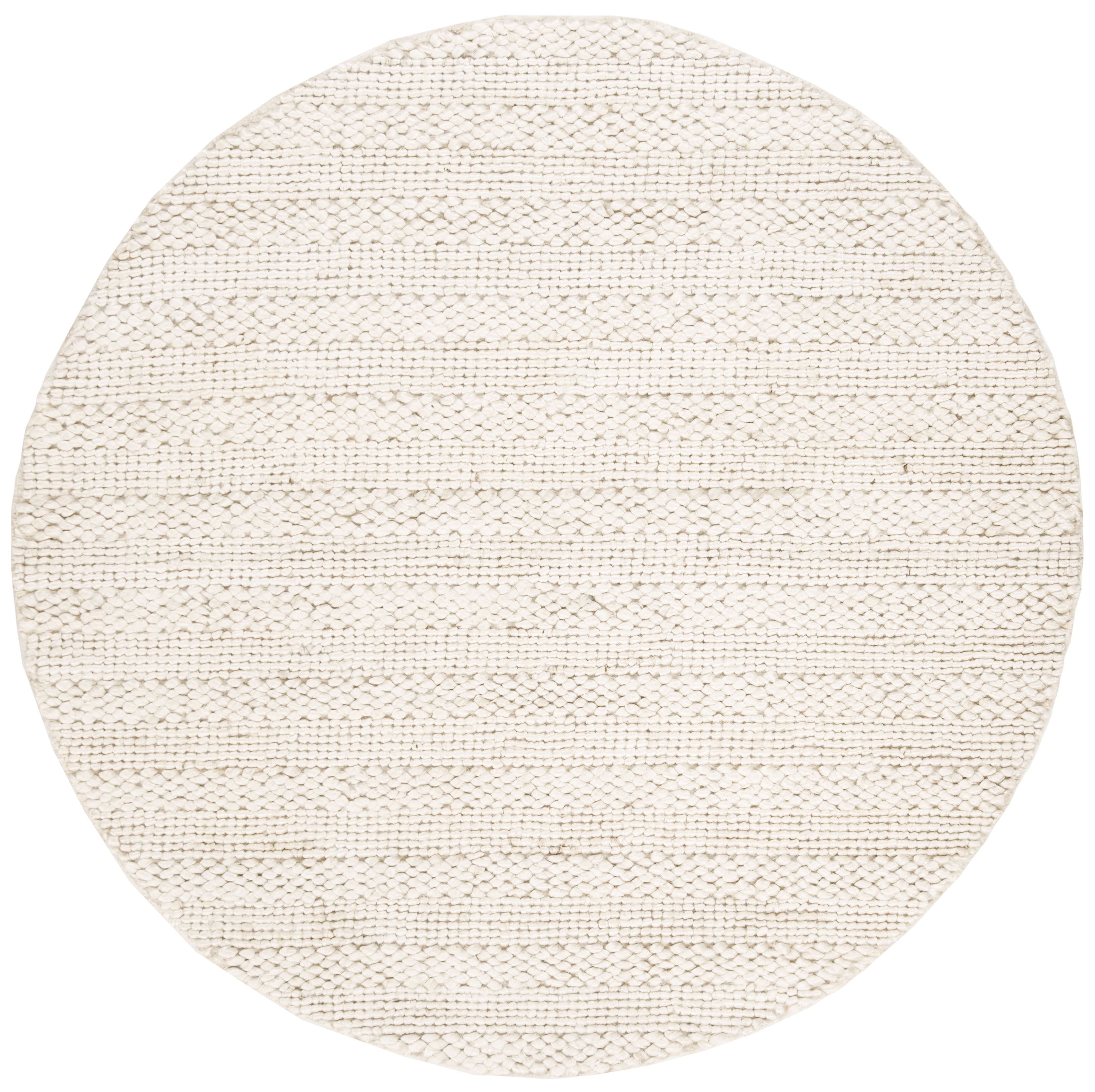 Bleached Round Handwoven Jute Area Rug