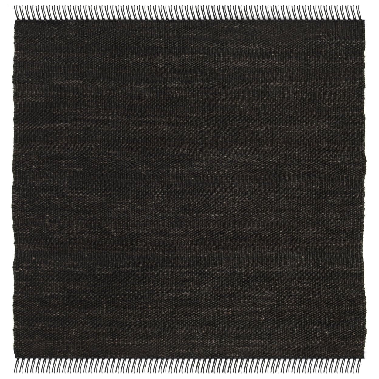 Handwoven Premium Black Jute 10' Square Area Rug