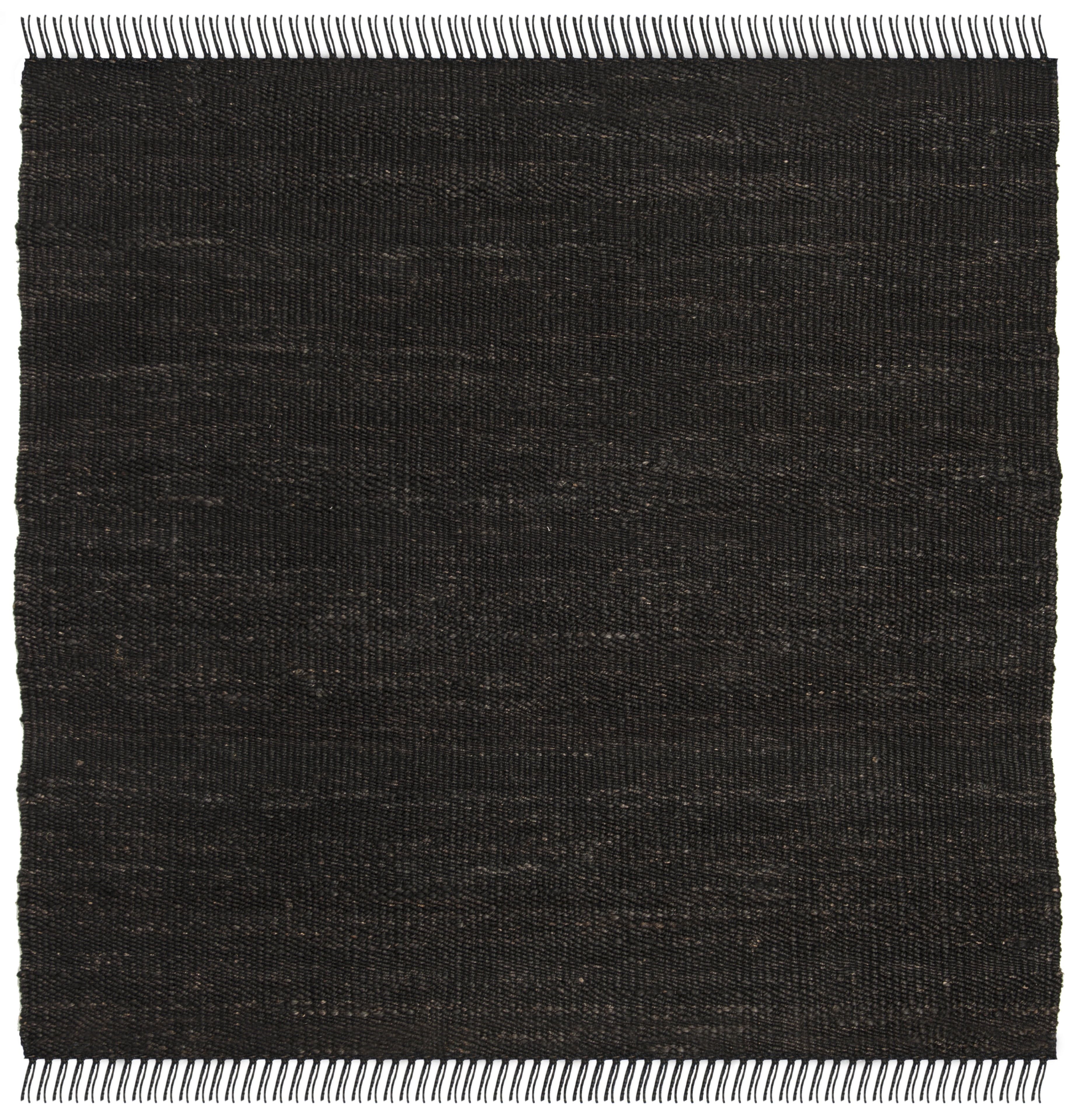 Handwoven Premium Black Jute 10' Square Area Rug