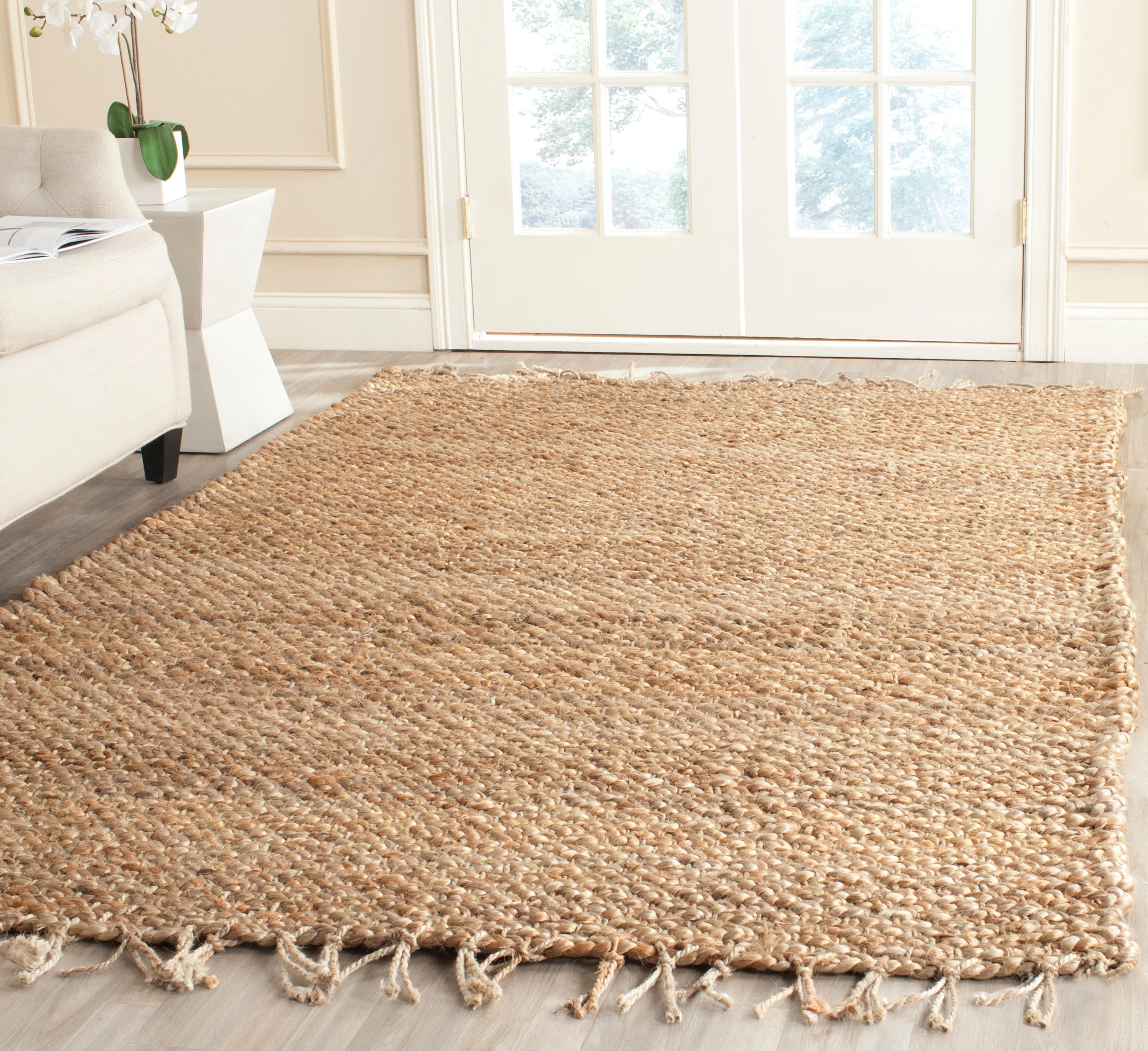 Natural Handwoven Jute Rectangular 9' x 12' Area Rug