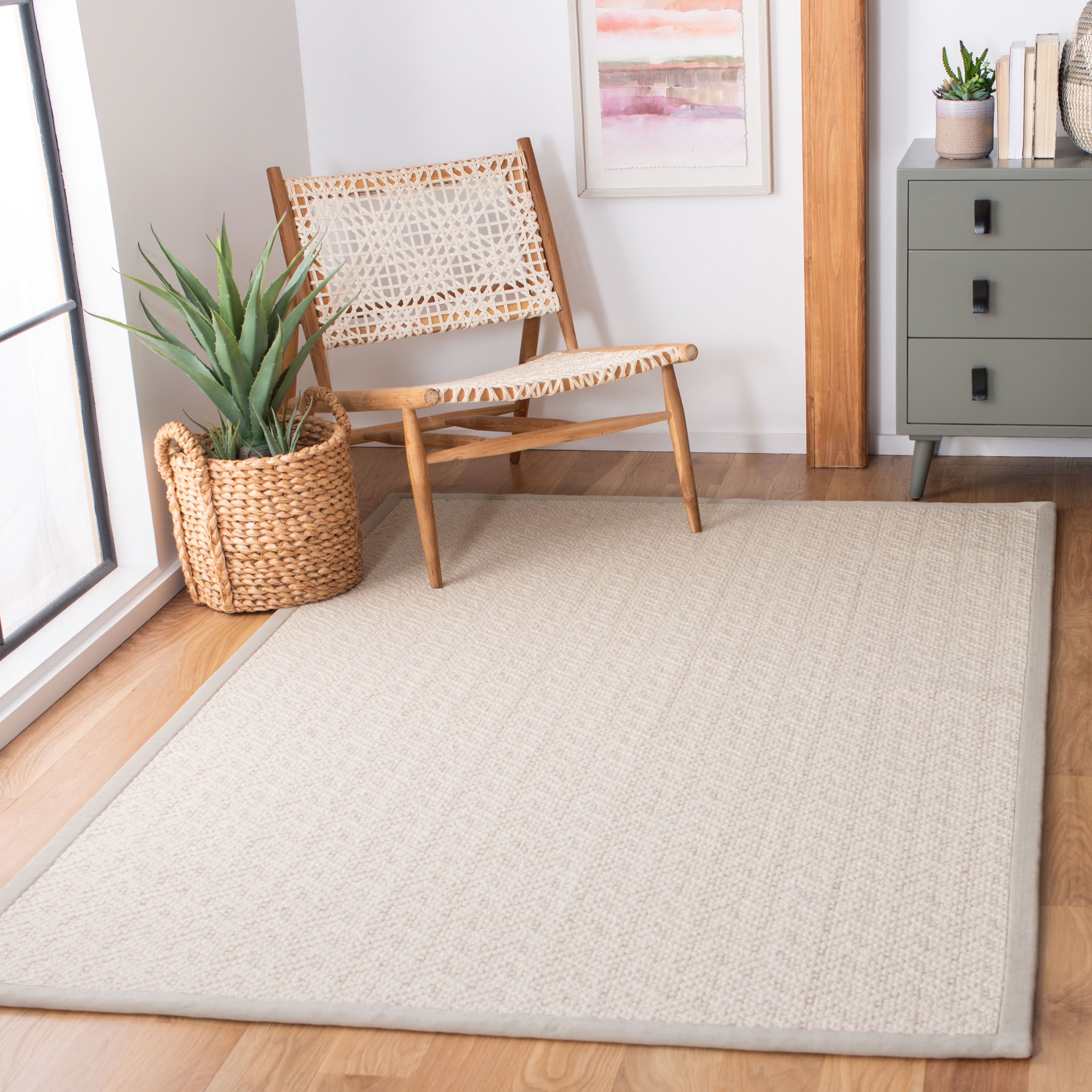 Ivory Flat Woven Handmade Wool 9' x 12' Area Rug