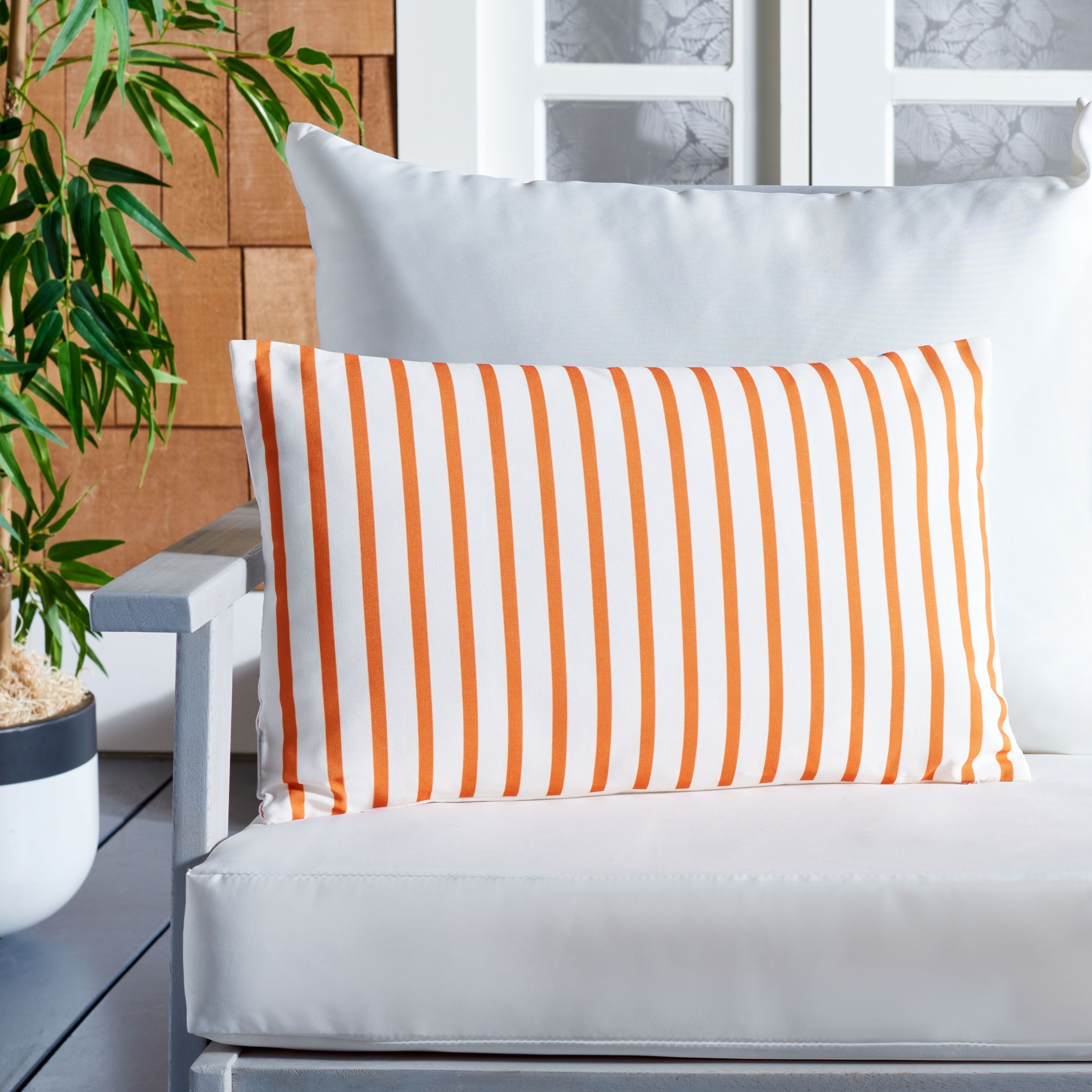 Nichelle Rectangular Orange Polyfill Outdoor Decorative Pillow