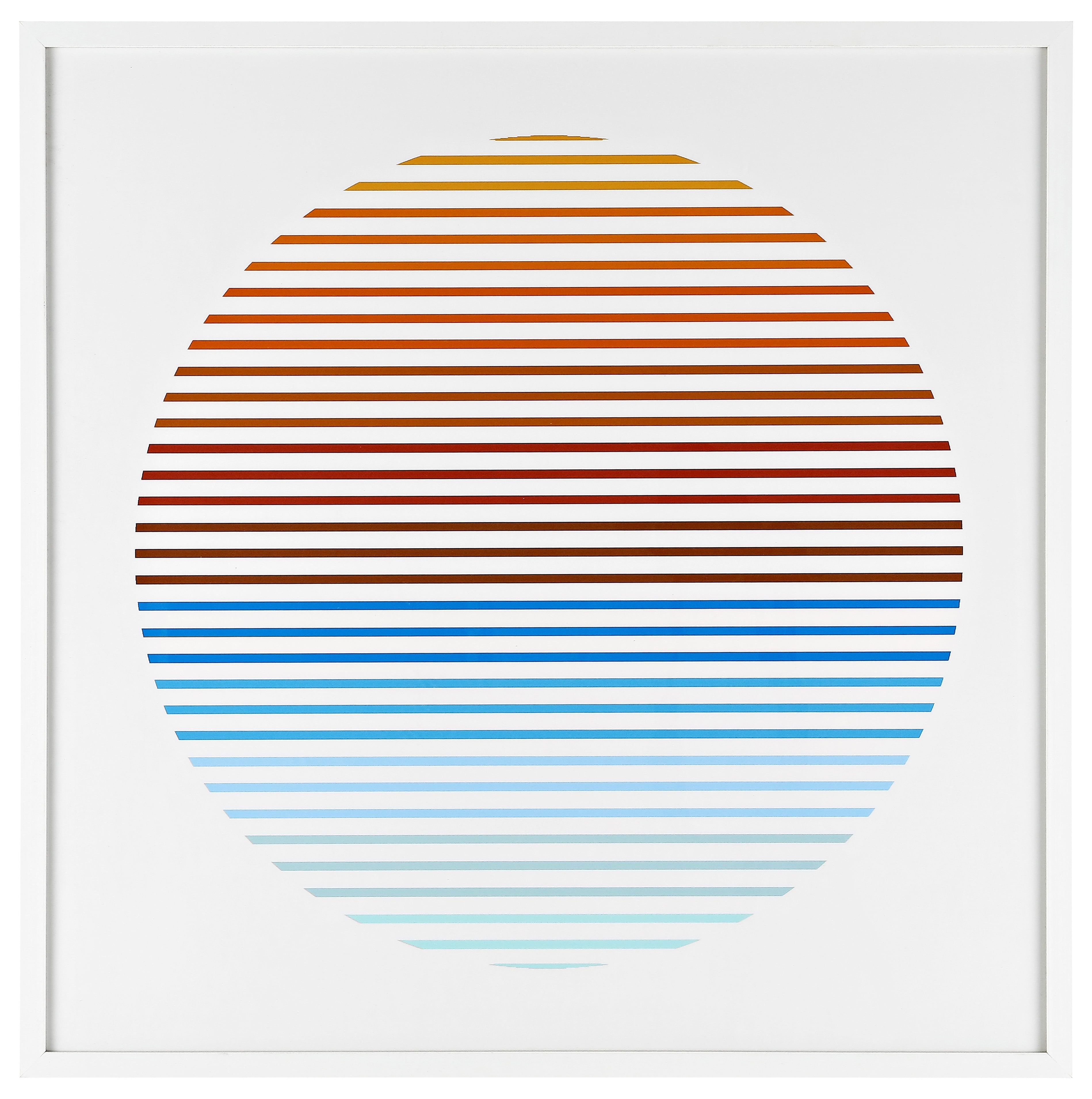 Oceanside Sunrise Golden Brown and Blue Abstract Framed Wall Art