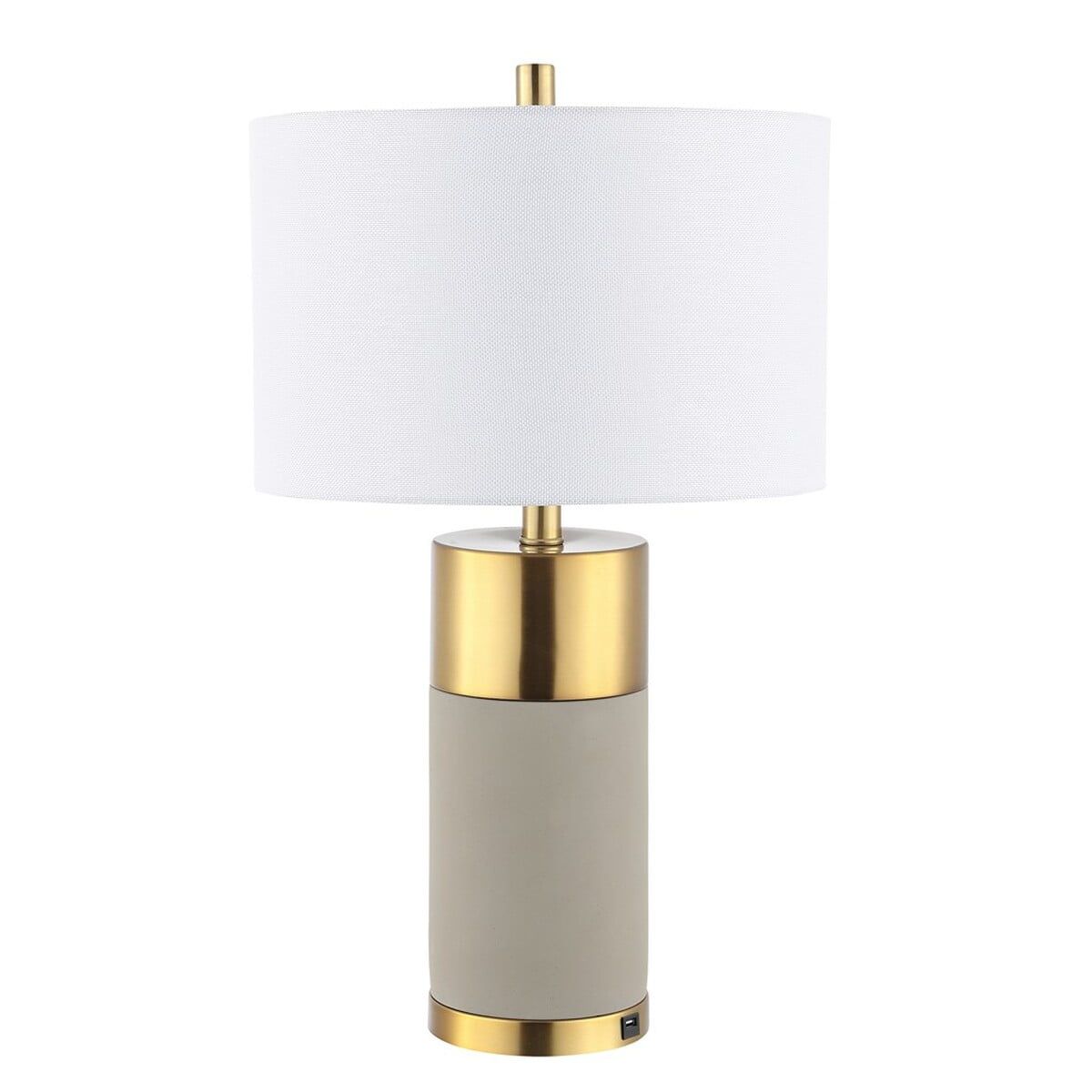 Oliver Sculptural Grey and Gold USB Table Lamps, Set of 2