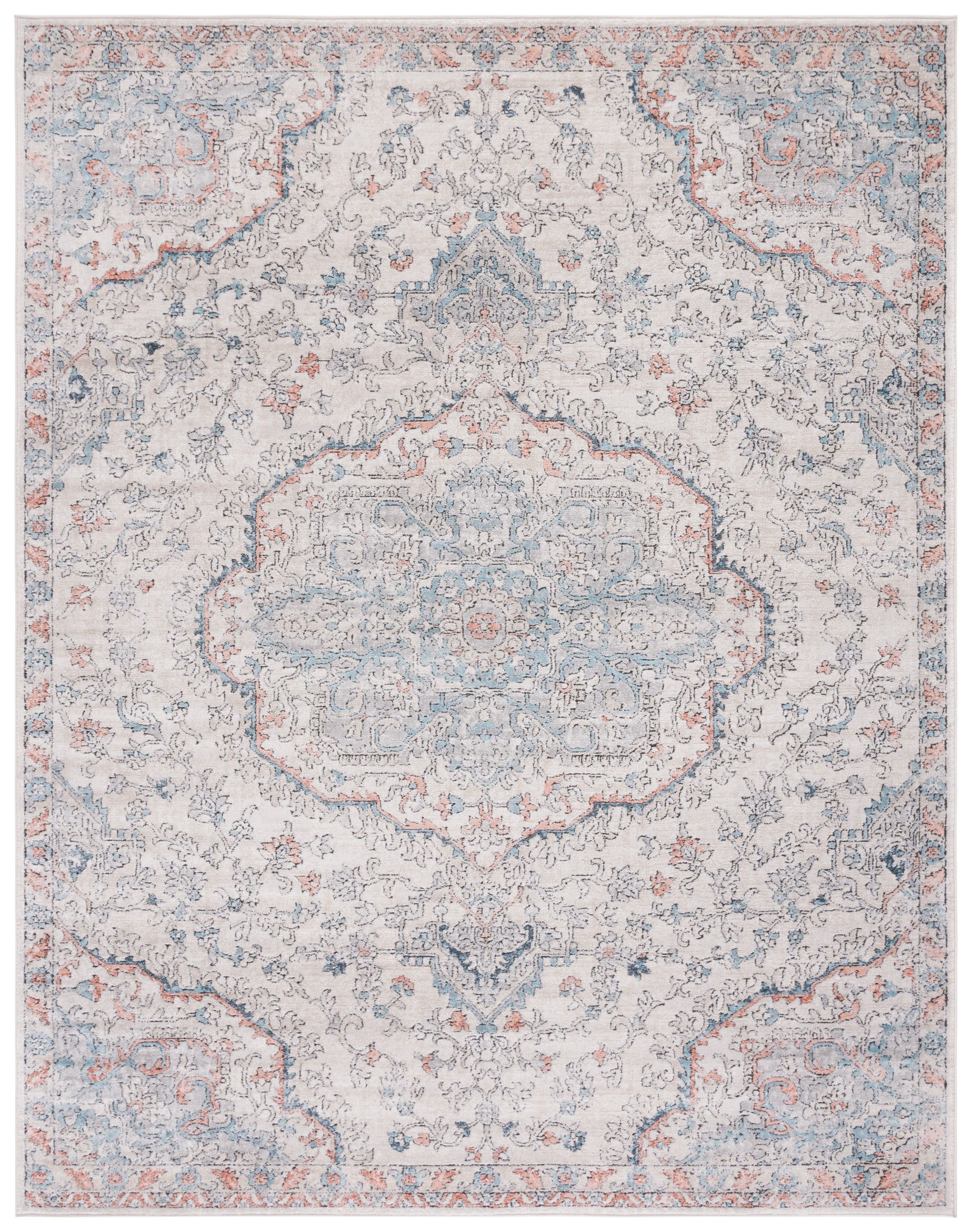 Oregon Blue and Gray Synthetic Medallion 9' x 12' Area Rug