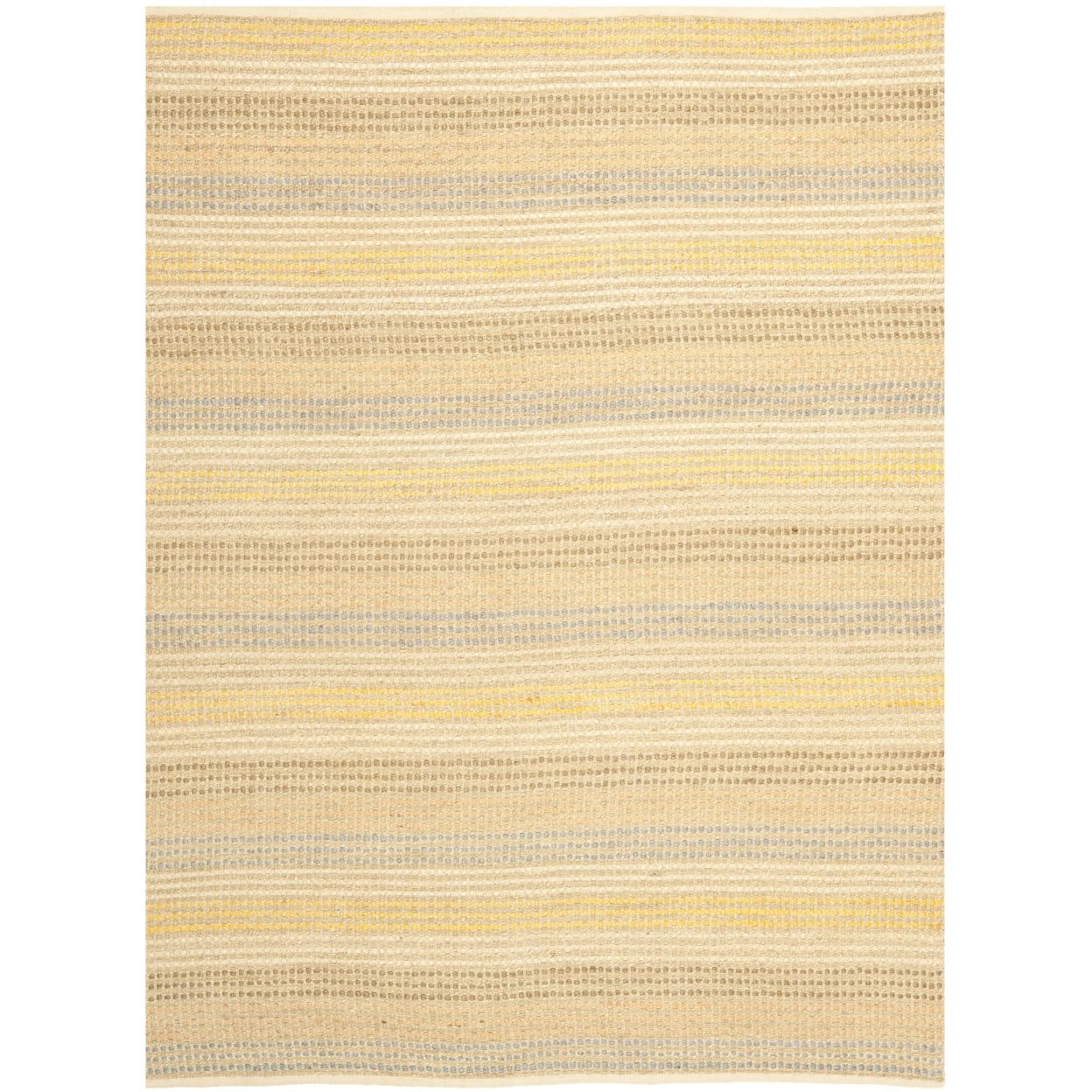 Hand-Knotted Beige and Gray Rectangular Viscose Rug, 9' x 12'