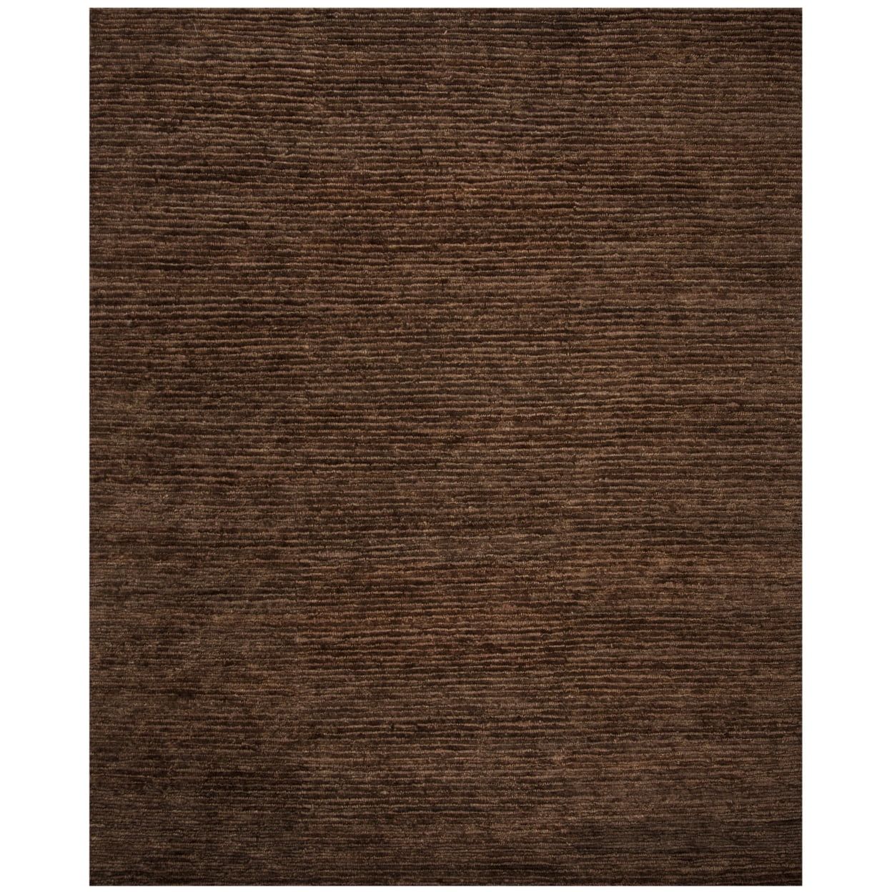 Handmade Brown Wool Reversible 8' x 10' Area Rug