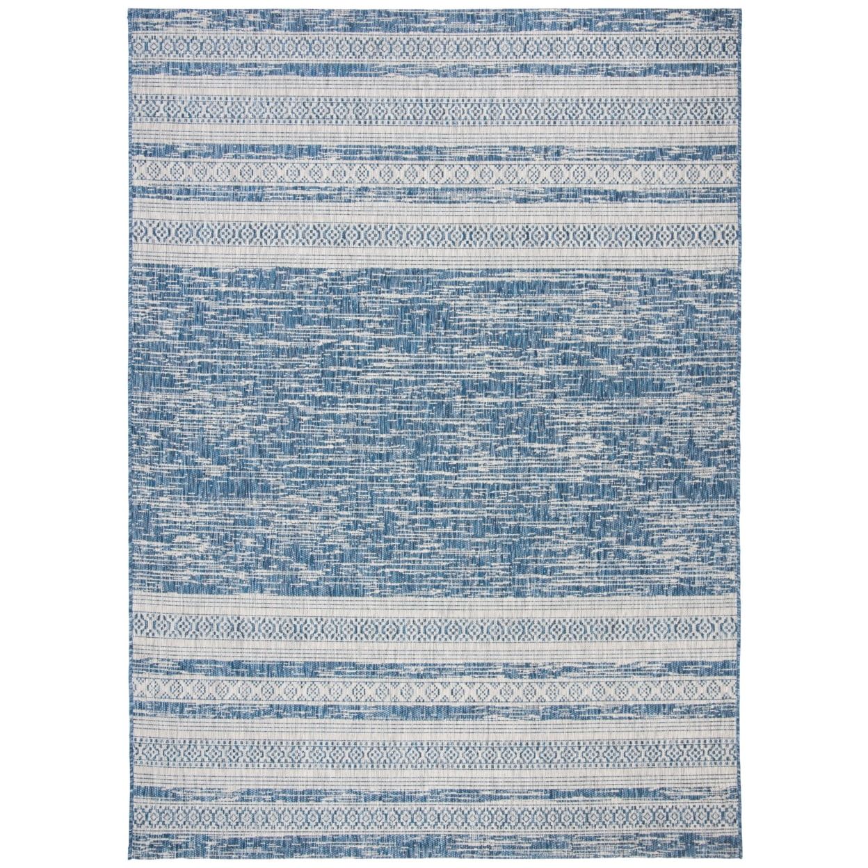 Modern Gray Synthetic Rectangular Easy-Care Outdoor Rug 24in