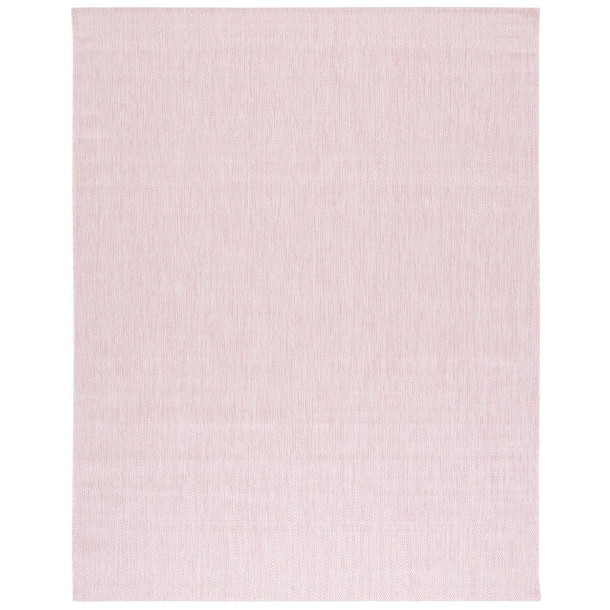 Soft Pink Rectangular Synthetic Easy Care Indoor/Outdoor Rug