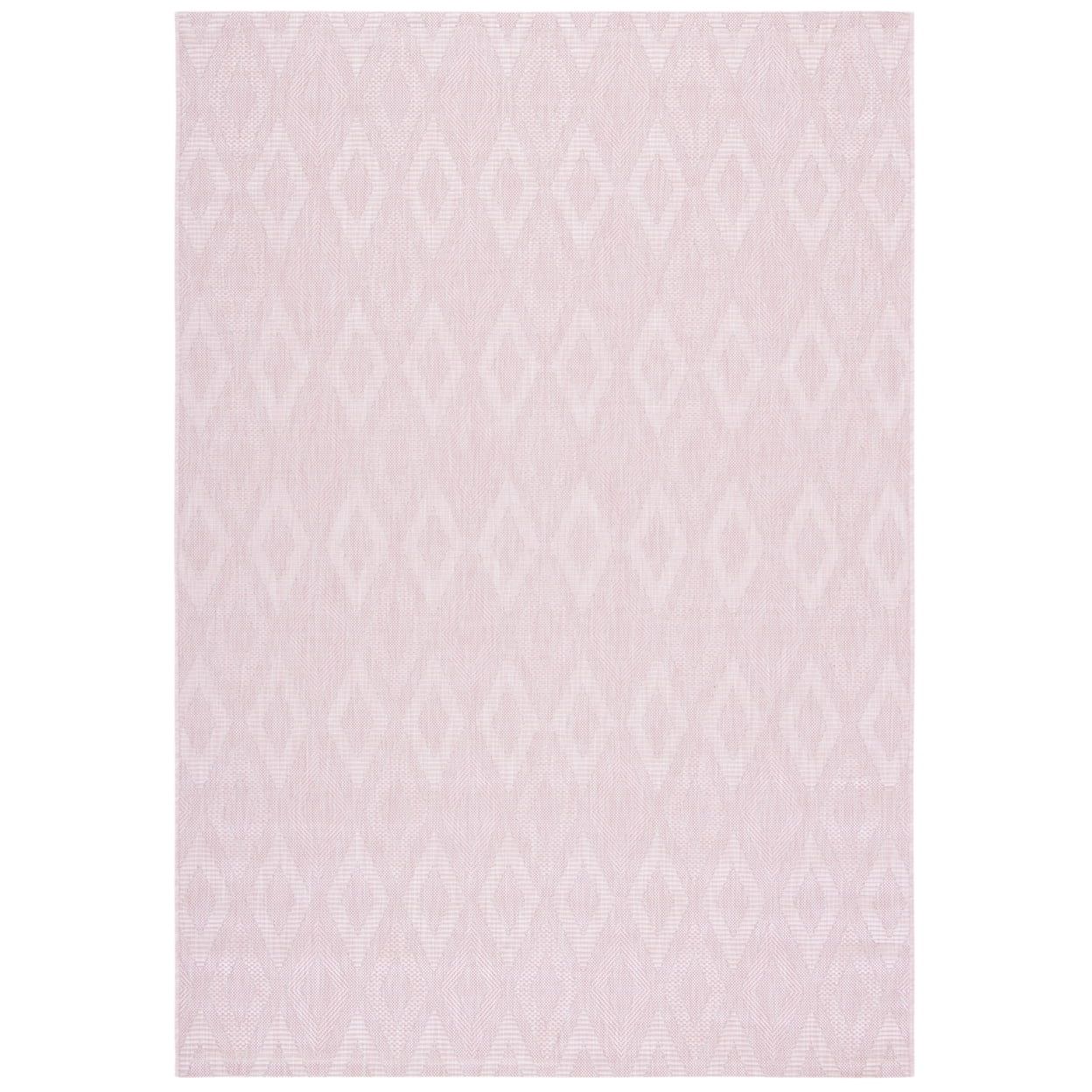 Chic Rectangular 5' x 7' Pink Synthetic Outdoor Rug