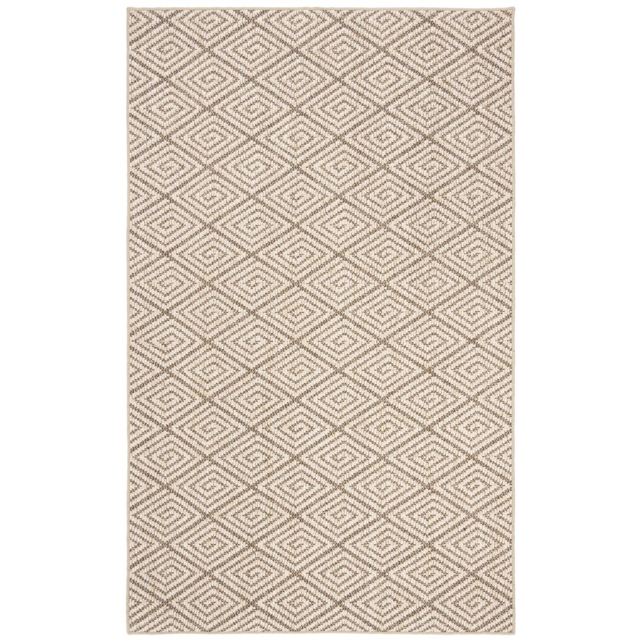 Black Geometric Easy Care 4' x 6' Rectangular Rug