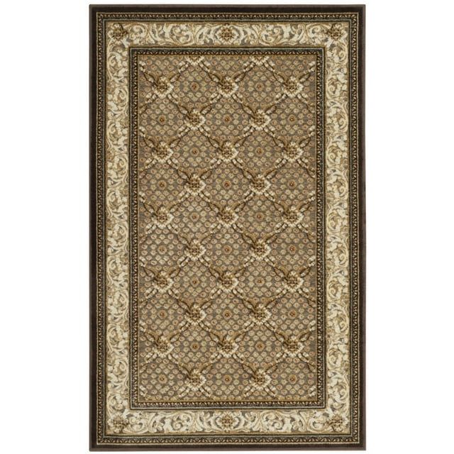 Dark Brown Rectangular Viscose Chenille Silk Area Rug
