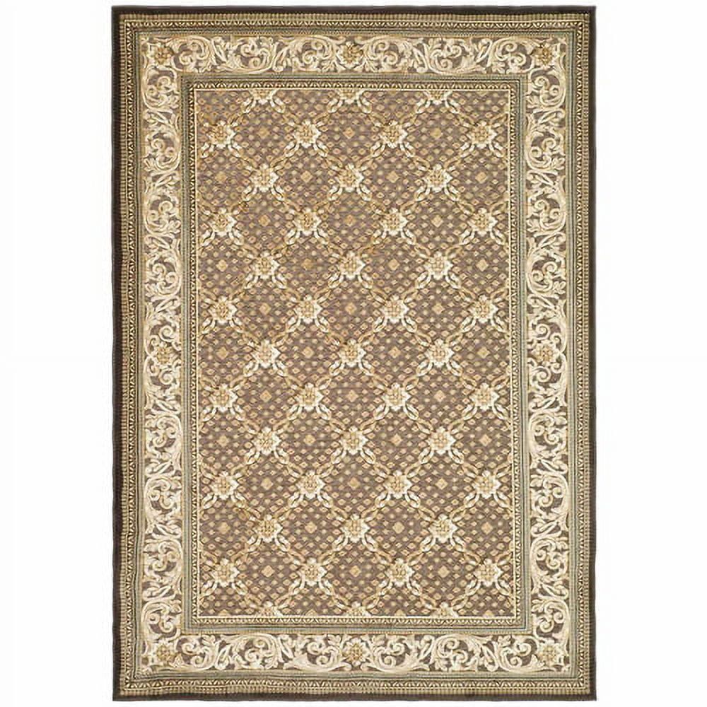 Dark Brown Rectangular Viscose Chenille Silk Area Rug