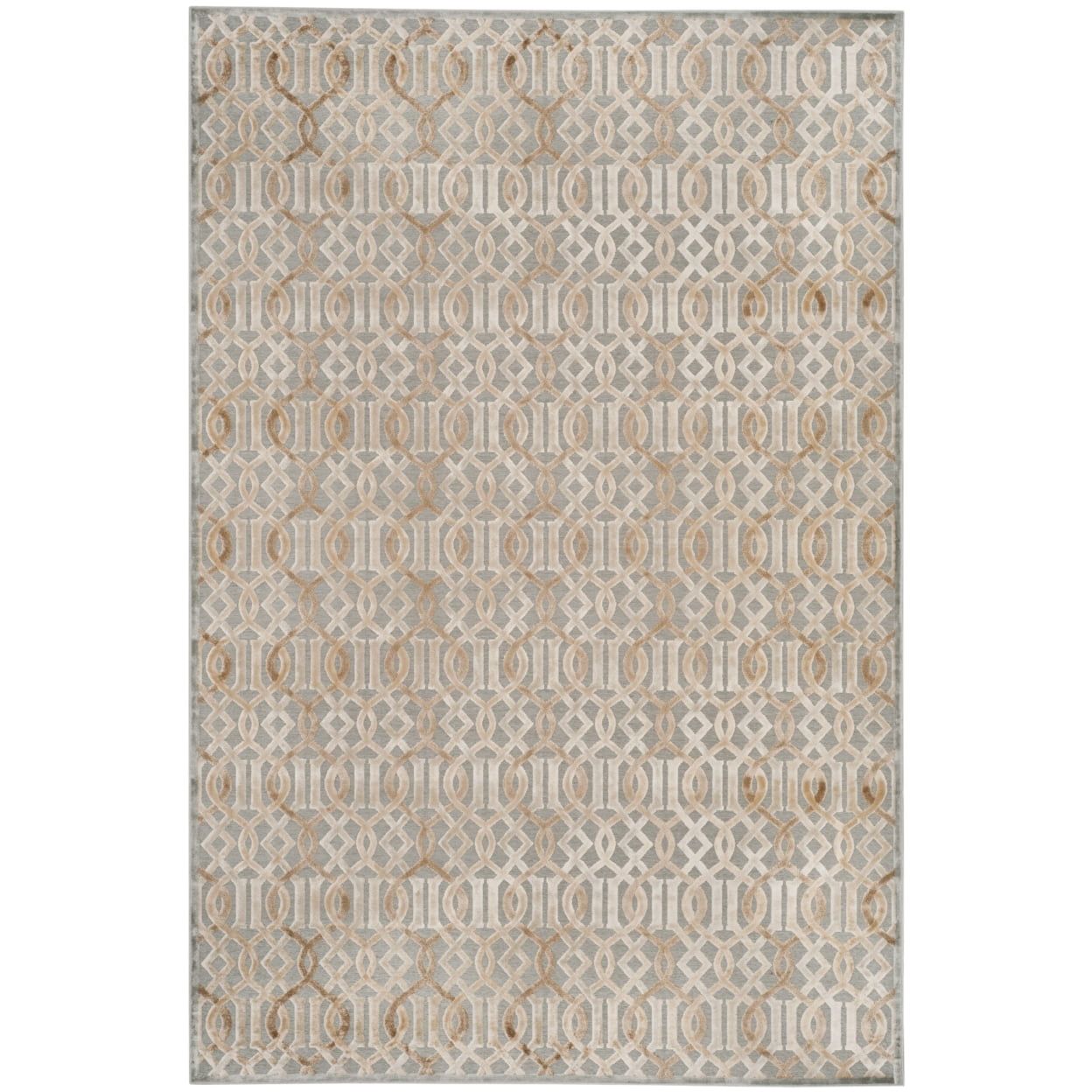 Paradise Blue Viscose and Chenille Area Rug, 8' x 11'