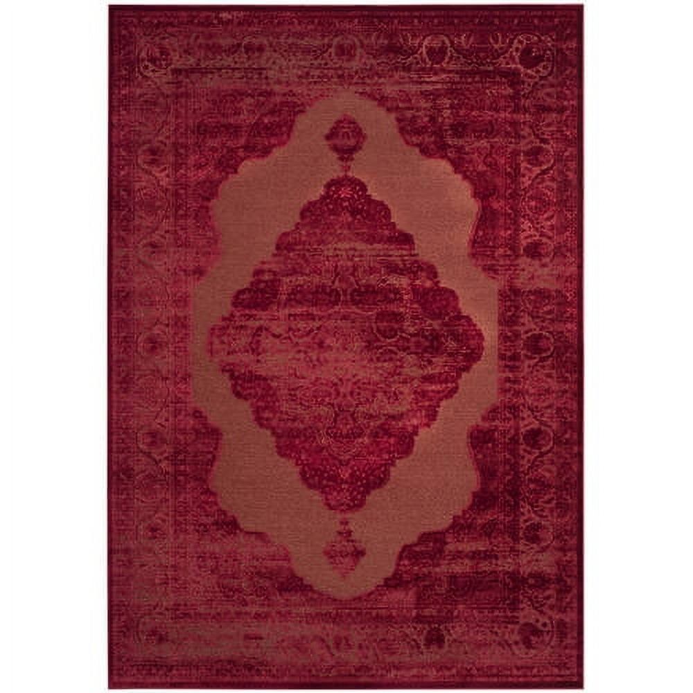 Red Rectangular Viscose Chenille Silk Area Rug 8' x 11'2"