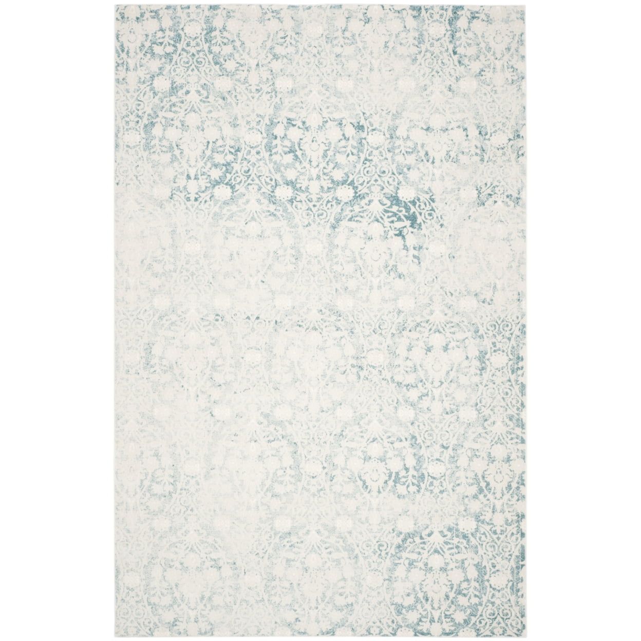 Elegant Vintage Green 8' x 11' Synthetic Area Rug