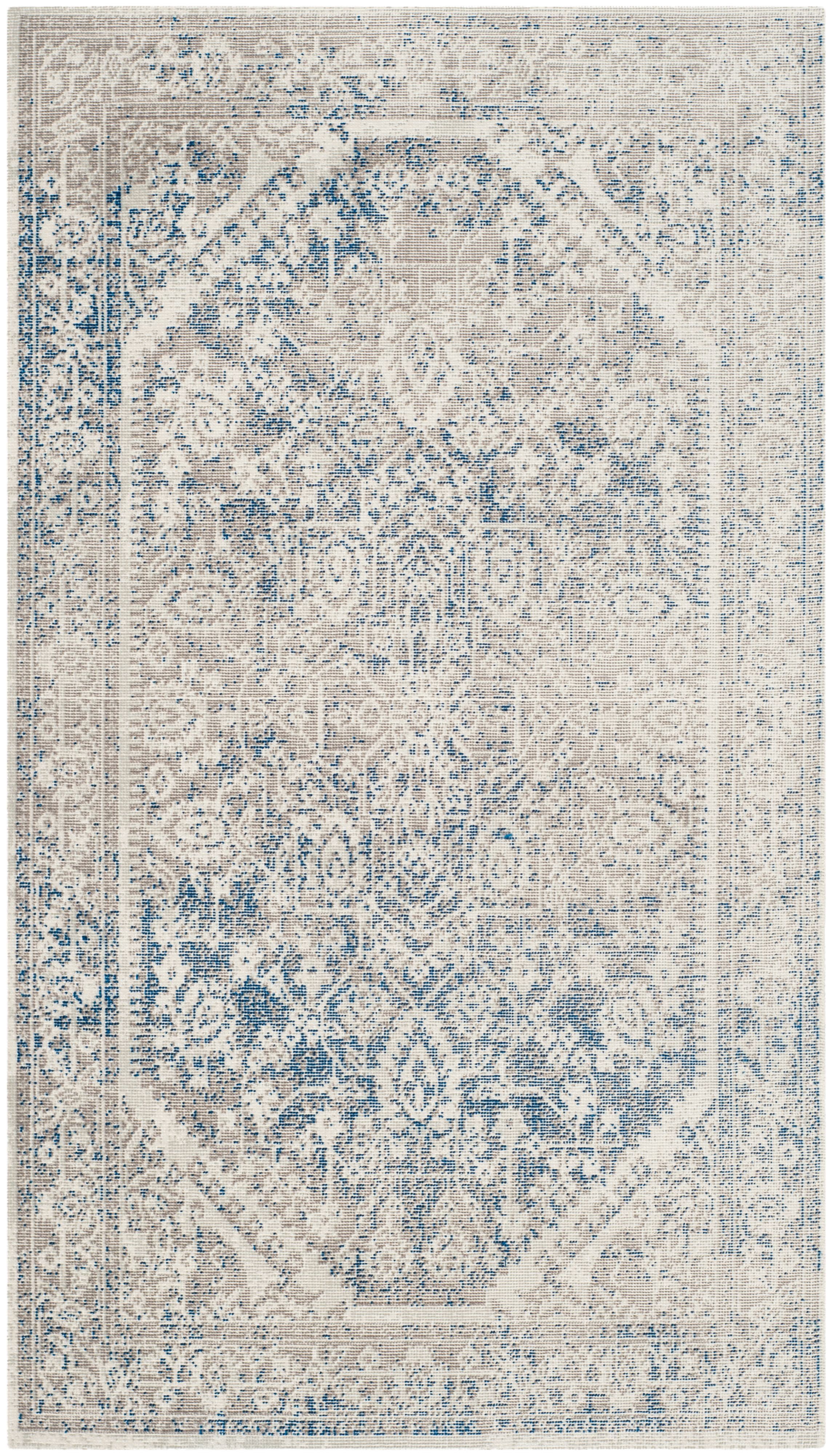 Patina Gray and Blue Oriental 3' x 5' Area Rug