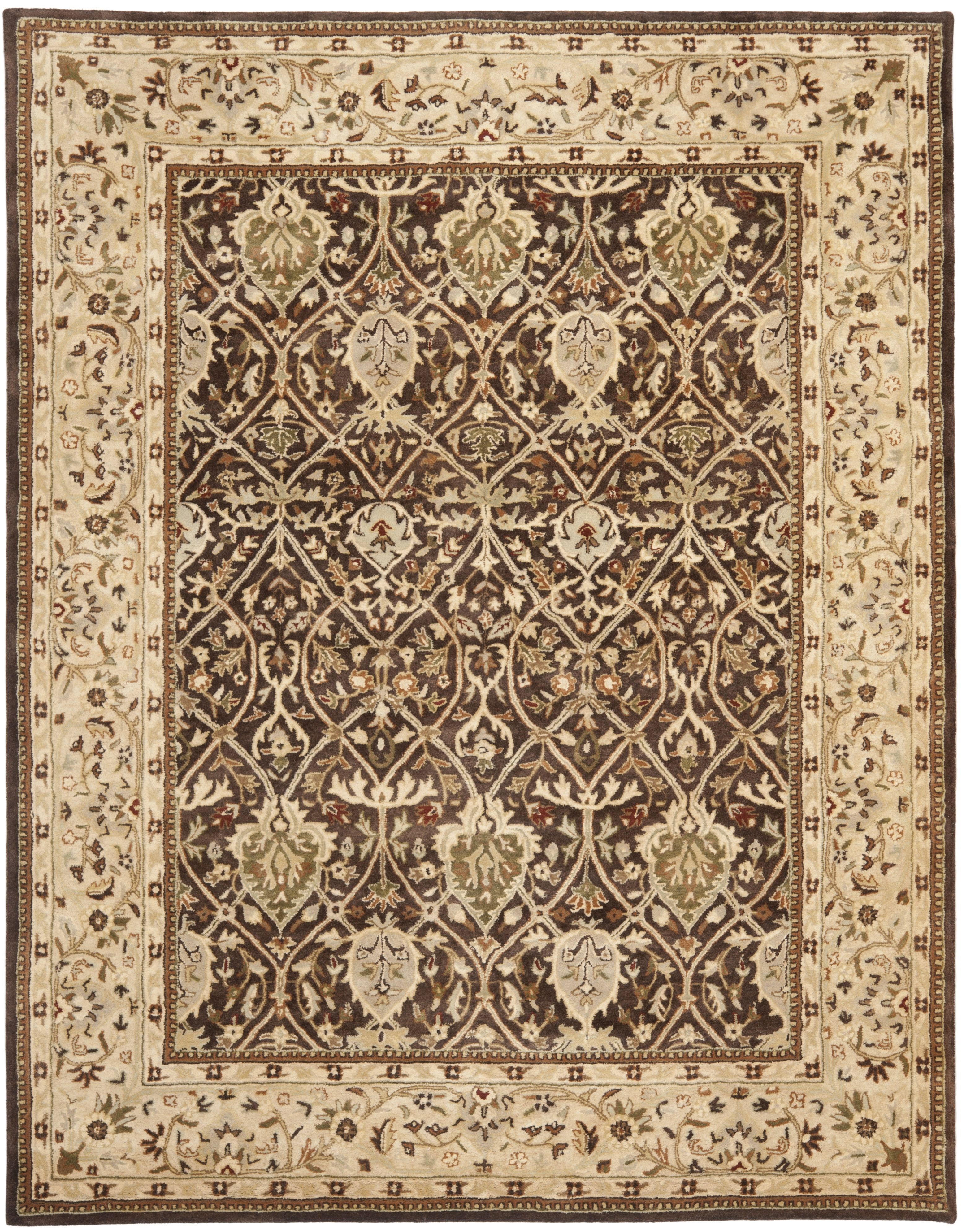 Hand-Tufted Brown and Beige Wool Persian Area Rug, 8'3" x 11'