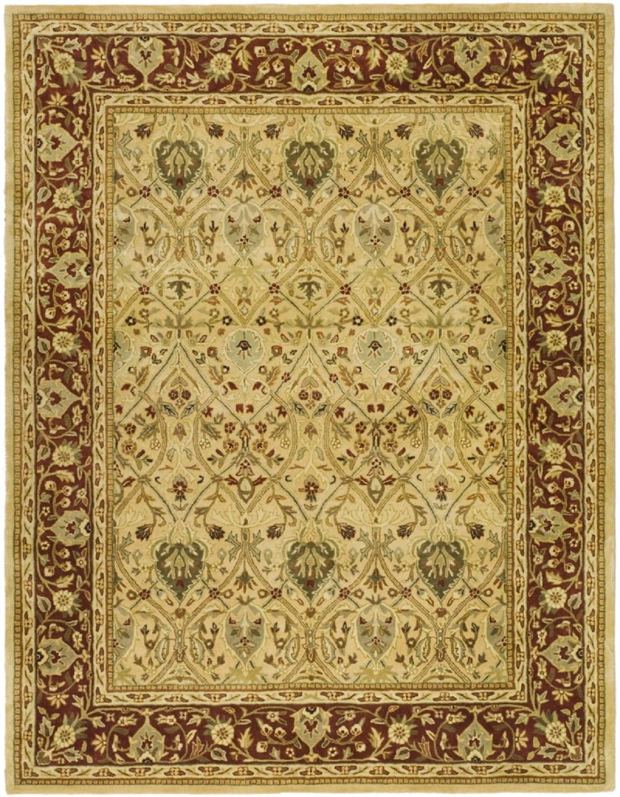 Ivory and Rust Hand-Tufted Wool Rectangular Area Rug, 54" x 16"