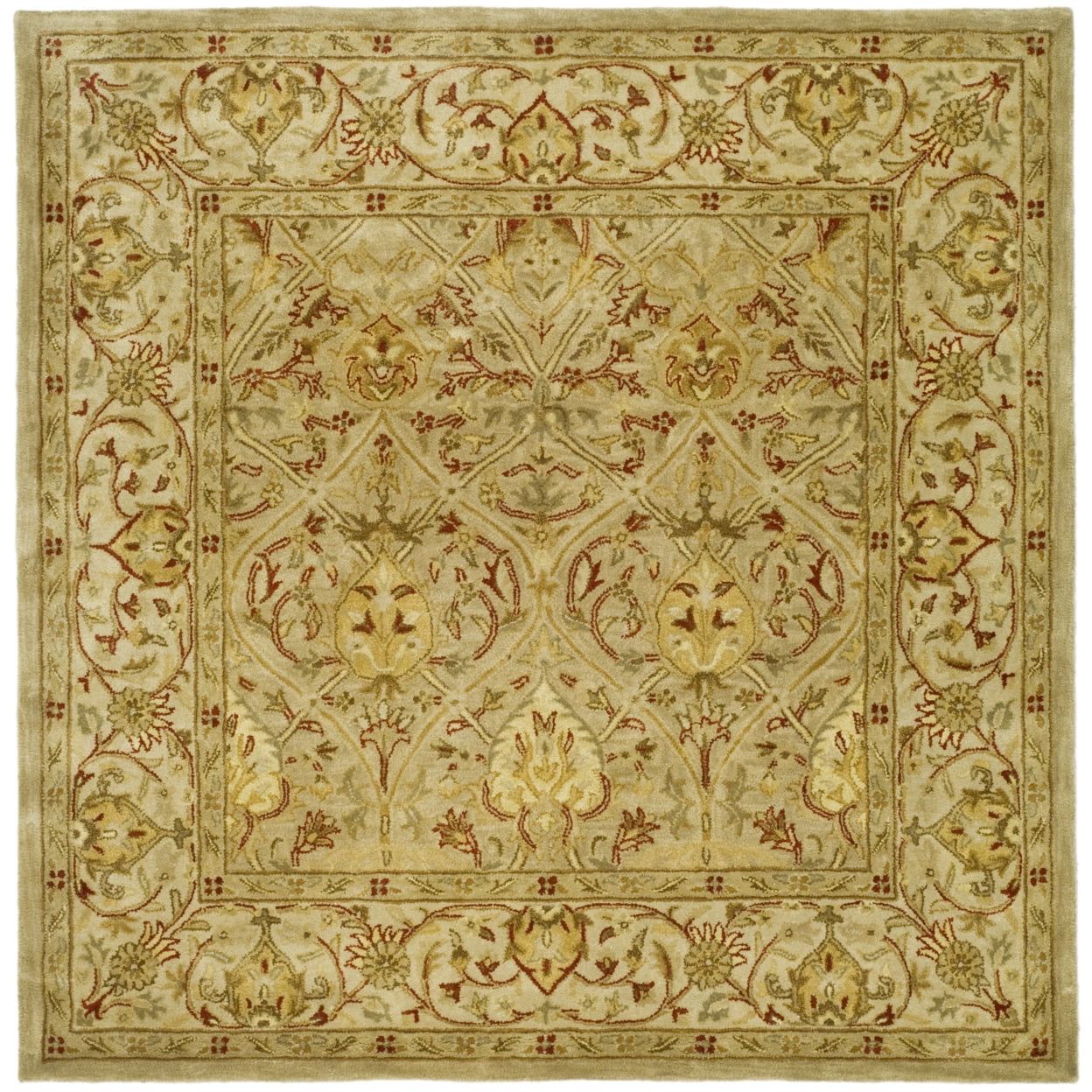Legend Moss & Beige Hand-Tufted Square Wool Area Rug, 8' x 8'