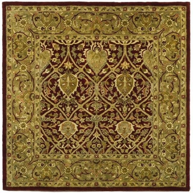 Persian Legend Red and Gold Hand-Tufted Wool Area Rug, 6' x 6'