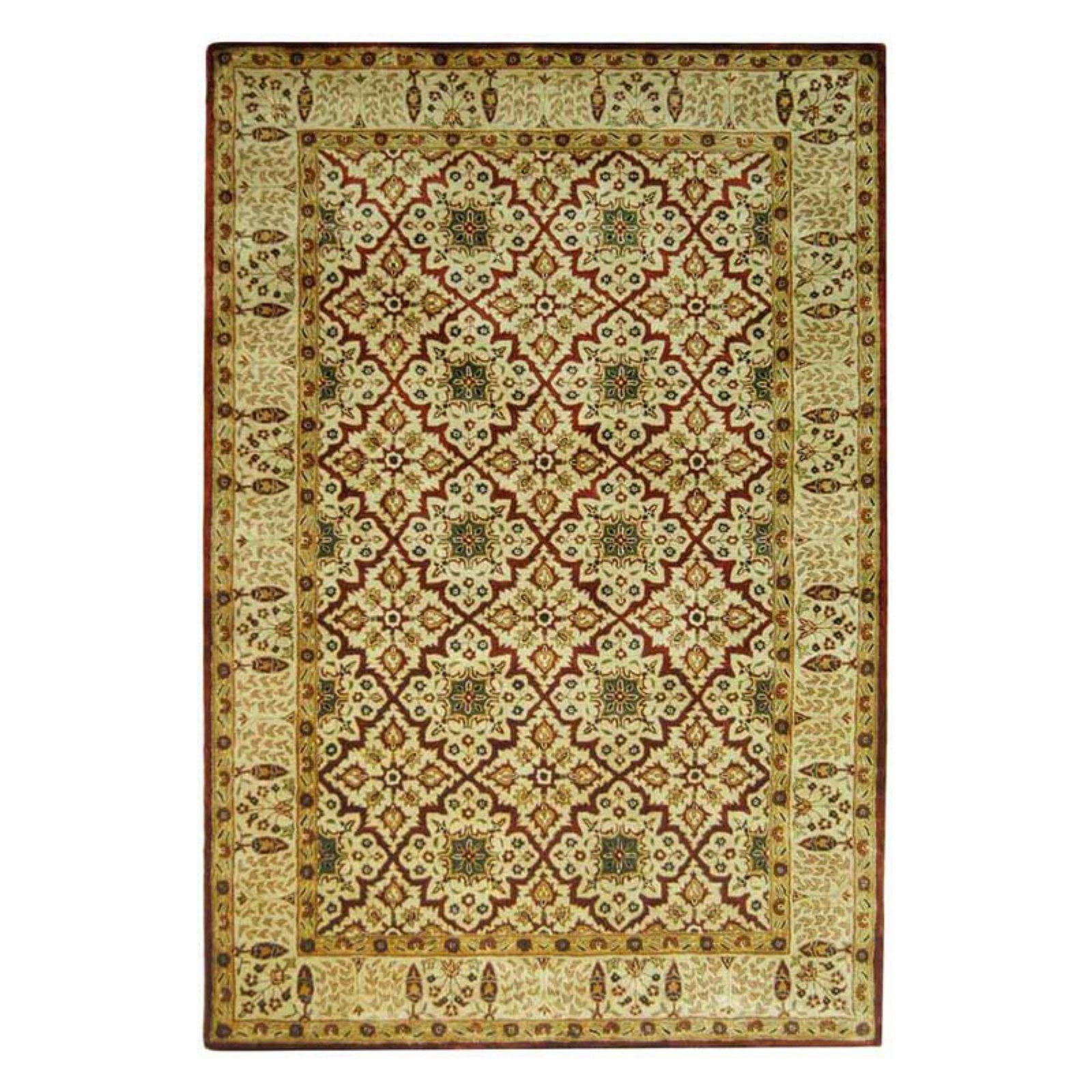 Beige Hand-Tufted Wool Rectangular Area Rug, 3' x 5'