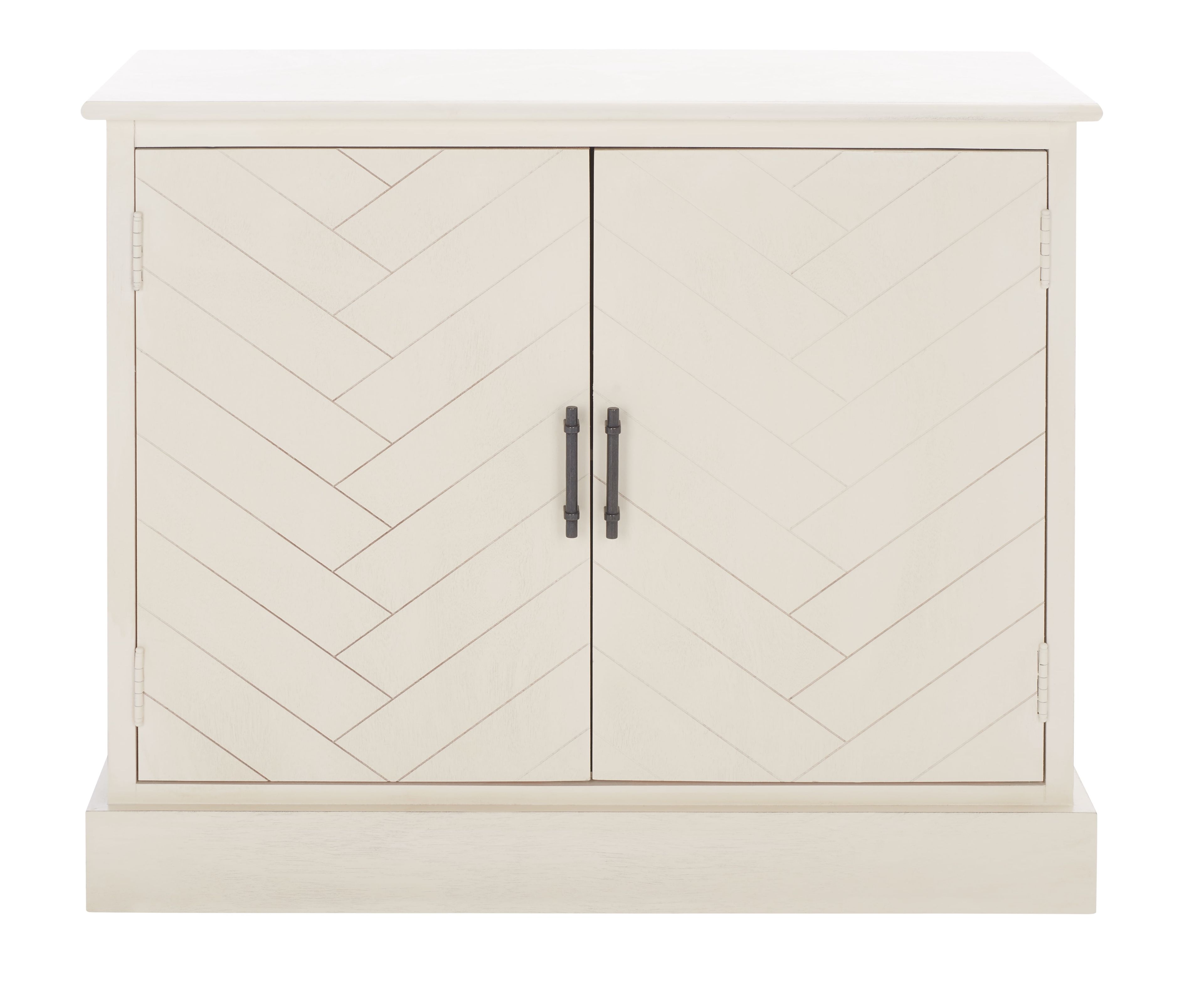 Peyton Contemporary White Wood 2-Door Storage Cabinet