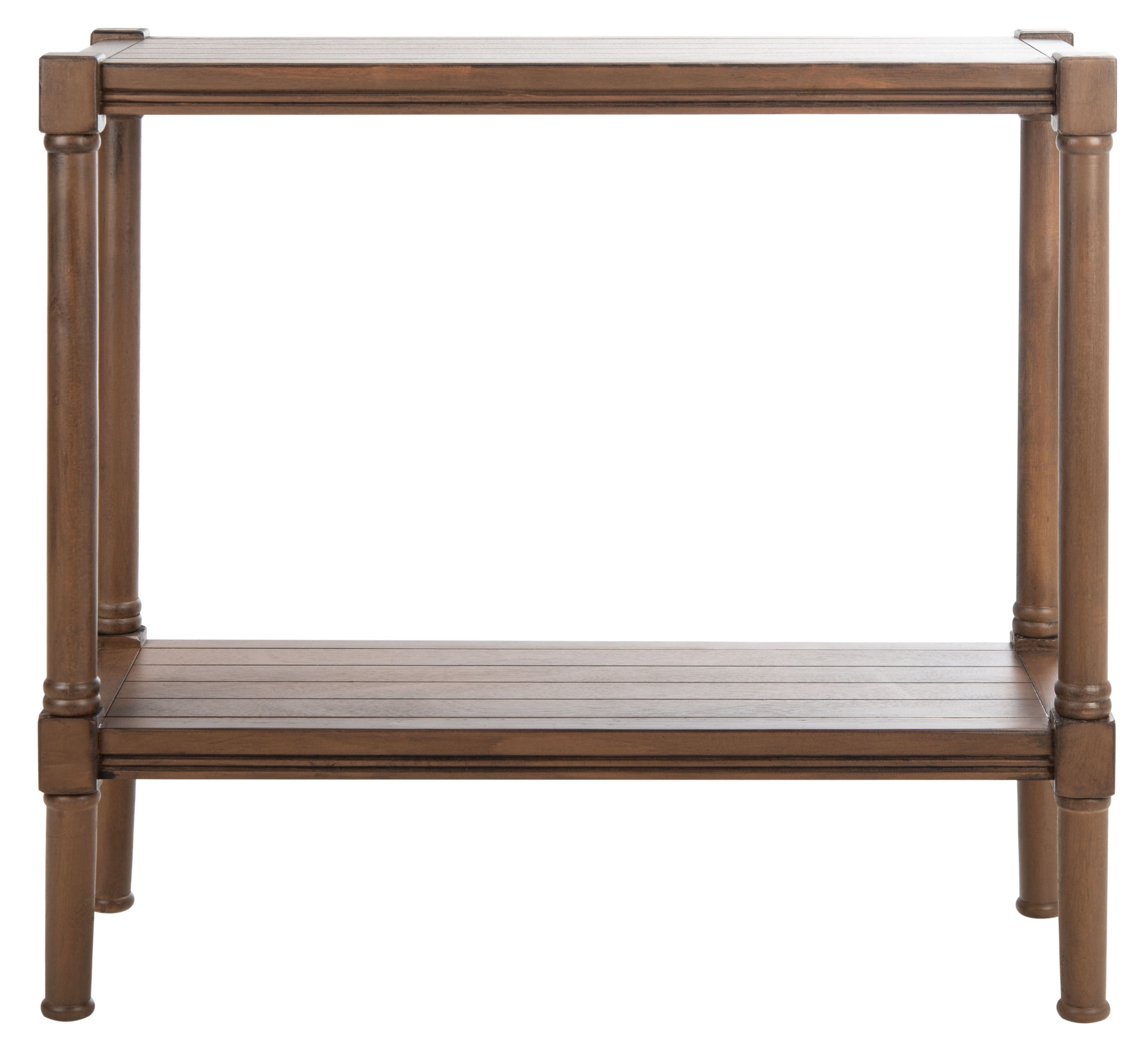 Rafiki Brown Pine Wood Console Table with Shelf