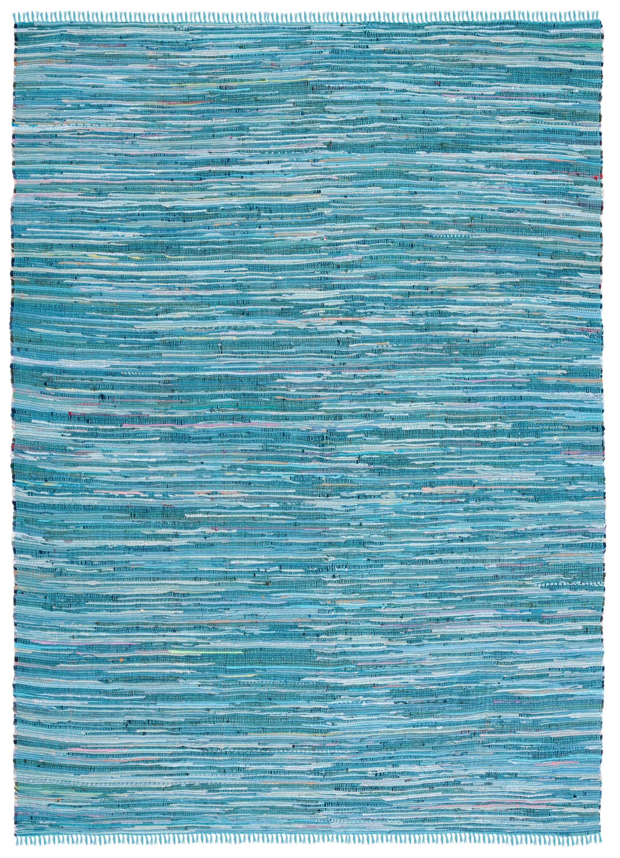 Blue Multicolor 10' x 14' Handwoven Cotton Area Rug