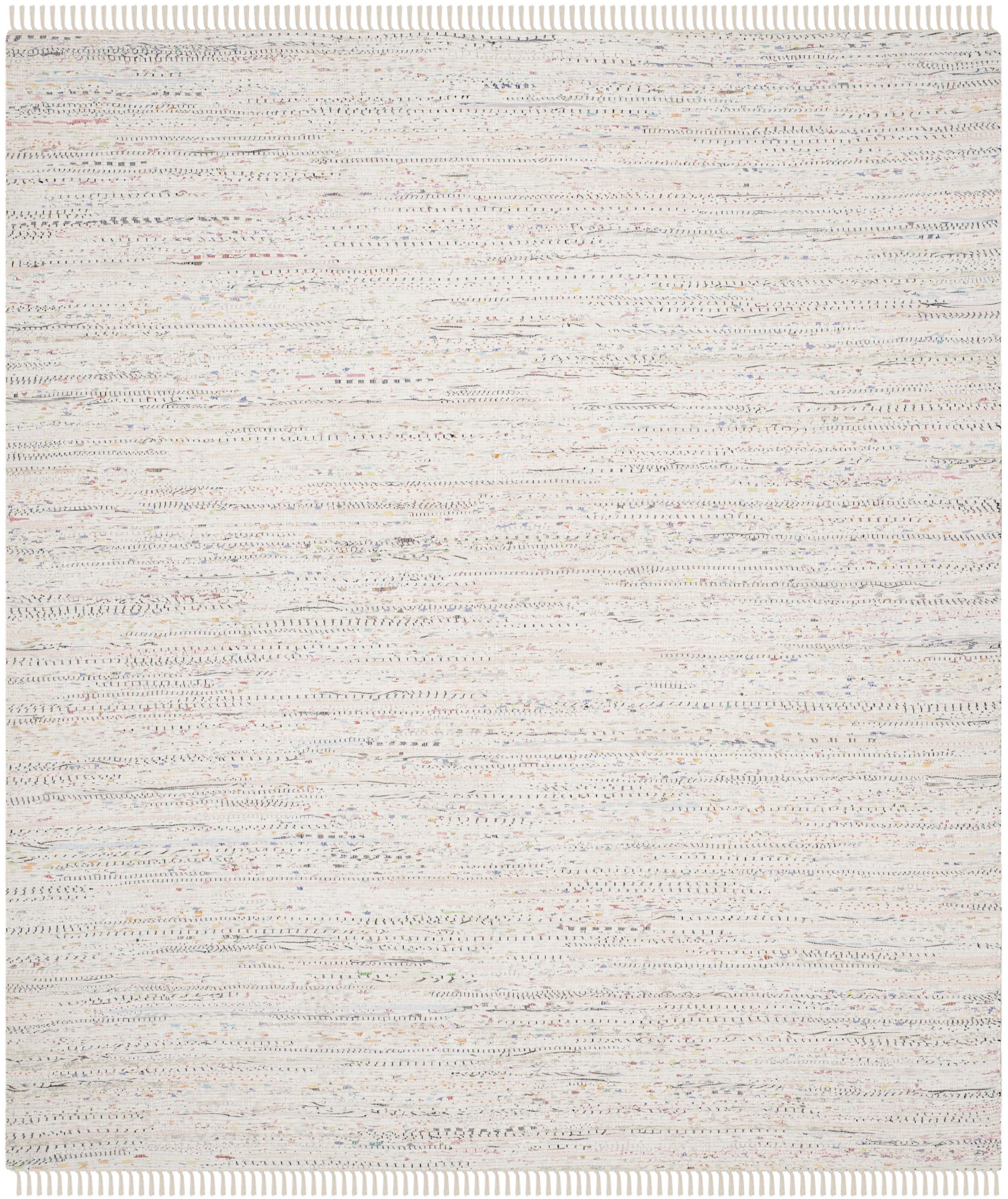 Ivory and Multi Handwoven Flat Woven Cotton Wool Rug, 11' x 15'