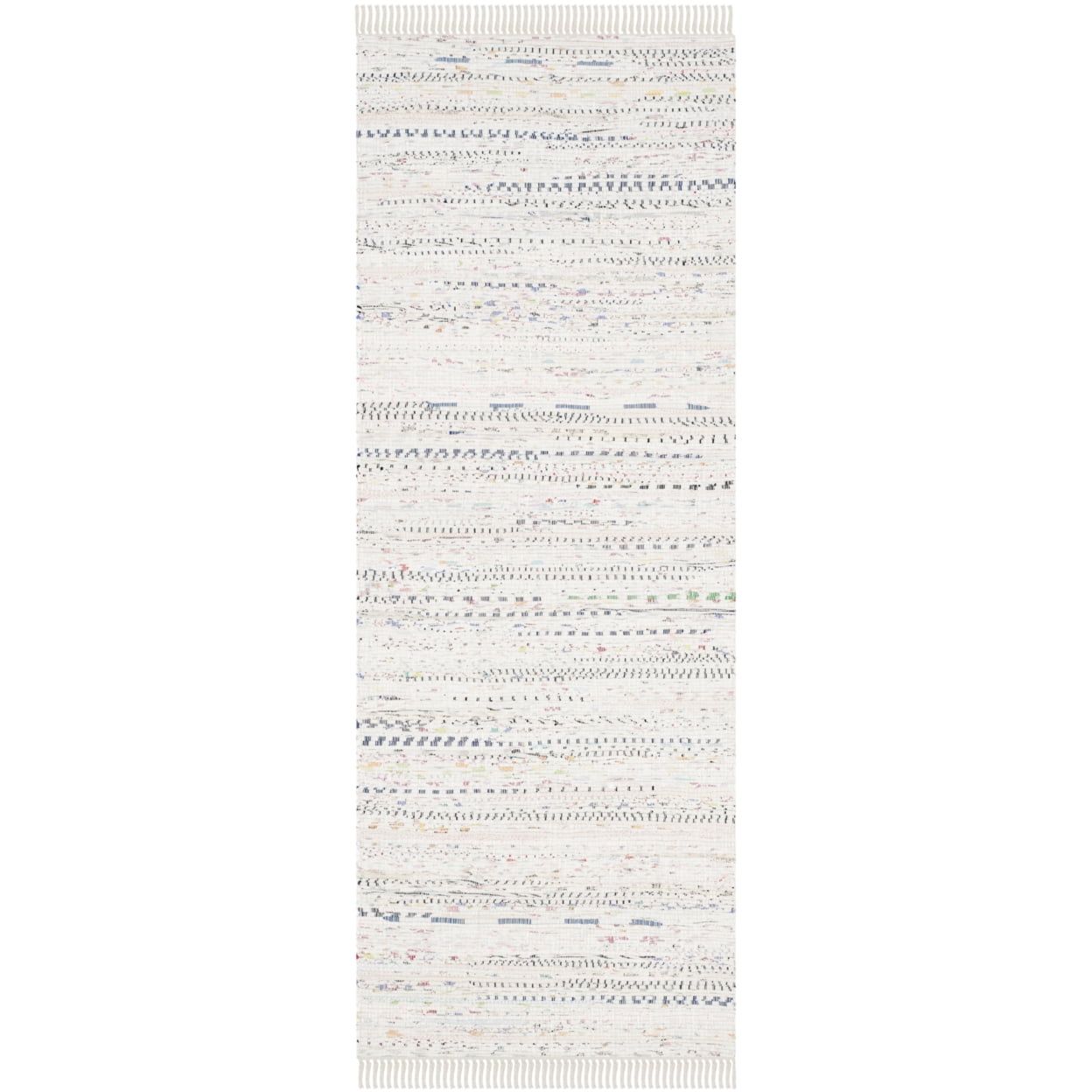 Handwoven Ivory Multi Cotton Flat Woven Rug - 27" x 16"