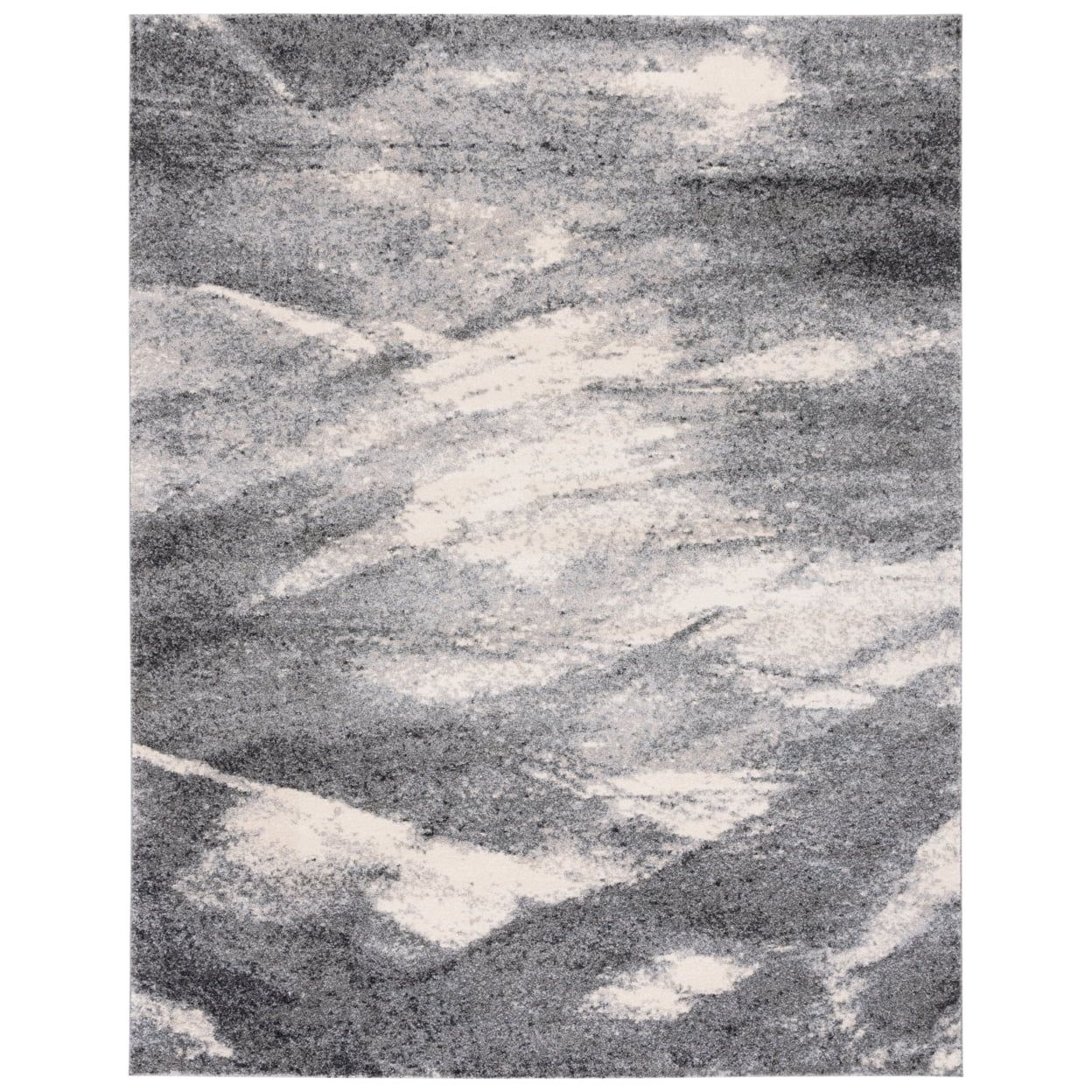 Luxurious Grey Ivory Abstract Shag Rug 11' x 15'