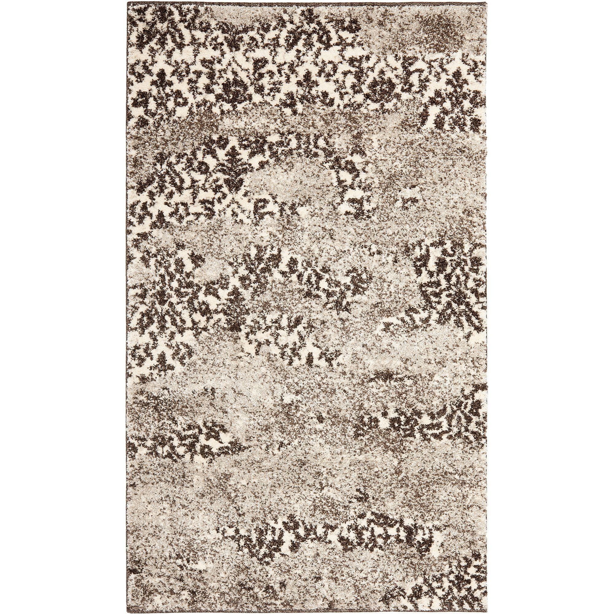 Reversible Abstract Shag Rug in Gray, Easy-Care Synthetic, 4' x 6'