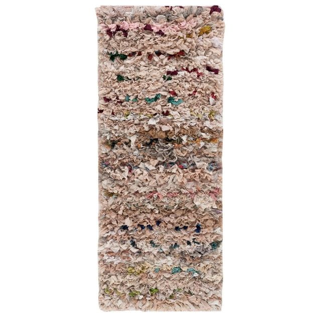 Blush Hand-Tufted Synthetic Shag Runner Rug 2'3" x 6'