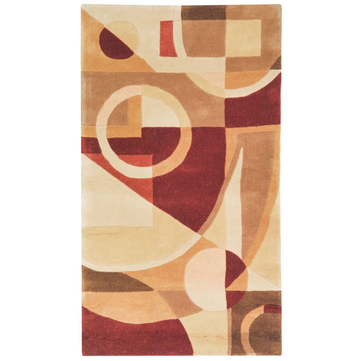 Beige and Multicolor Hand-Tufted Wool 2' x 3' Area Rug