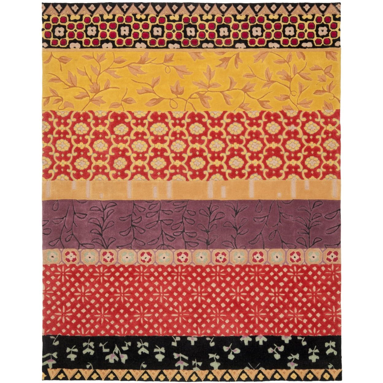 Hand-Tufted Multicolor Wool Rectangular Area Rug