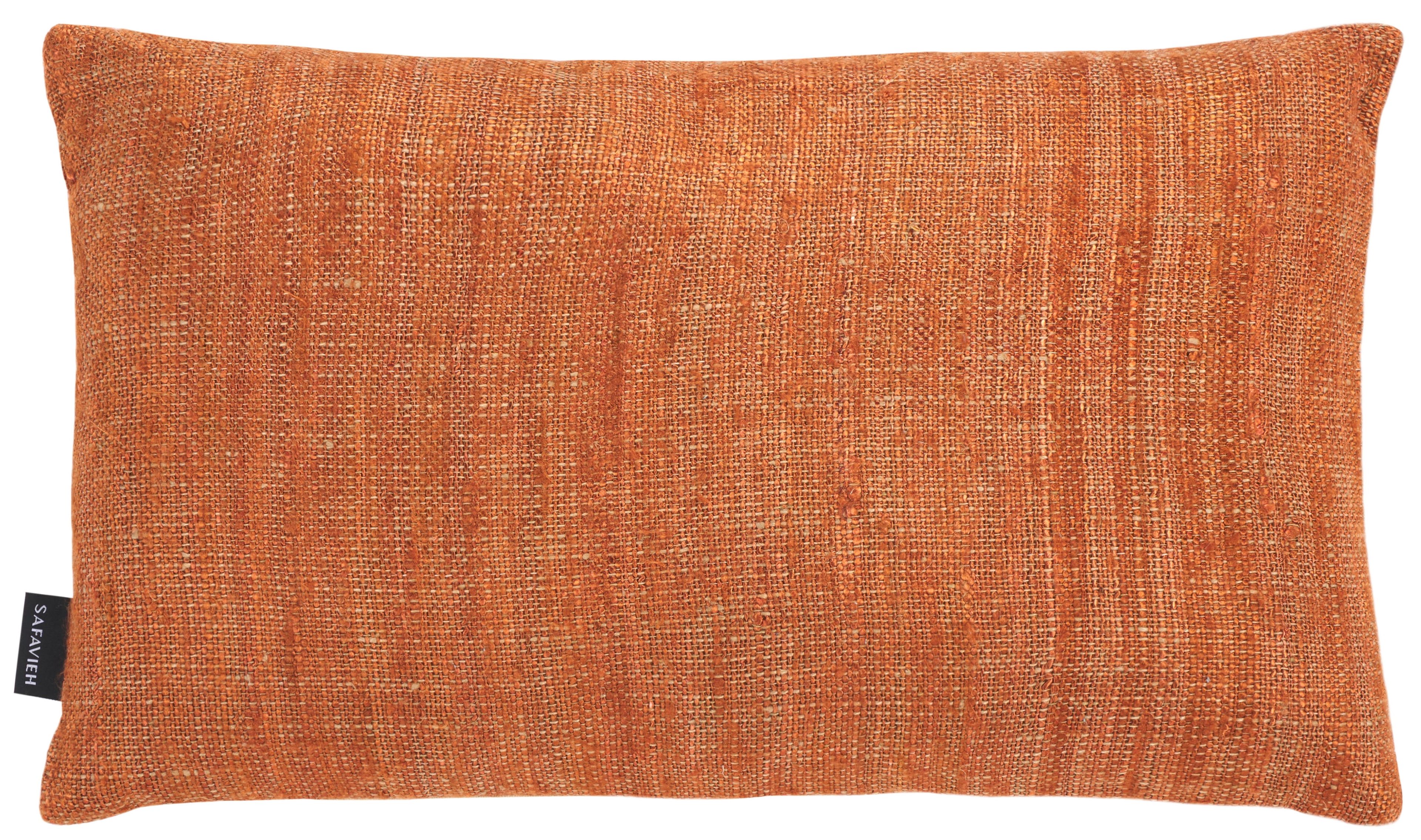 Rust Cotton 12" x 20" Decorative Lumbar Pillow