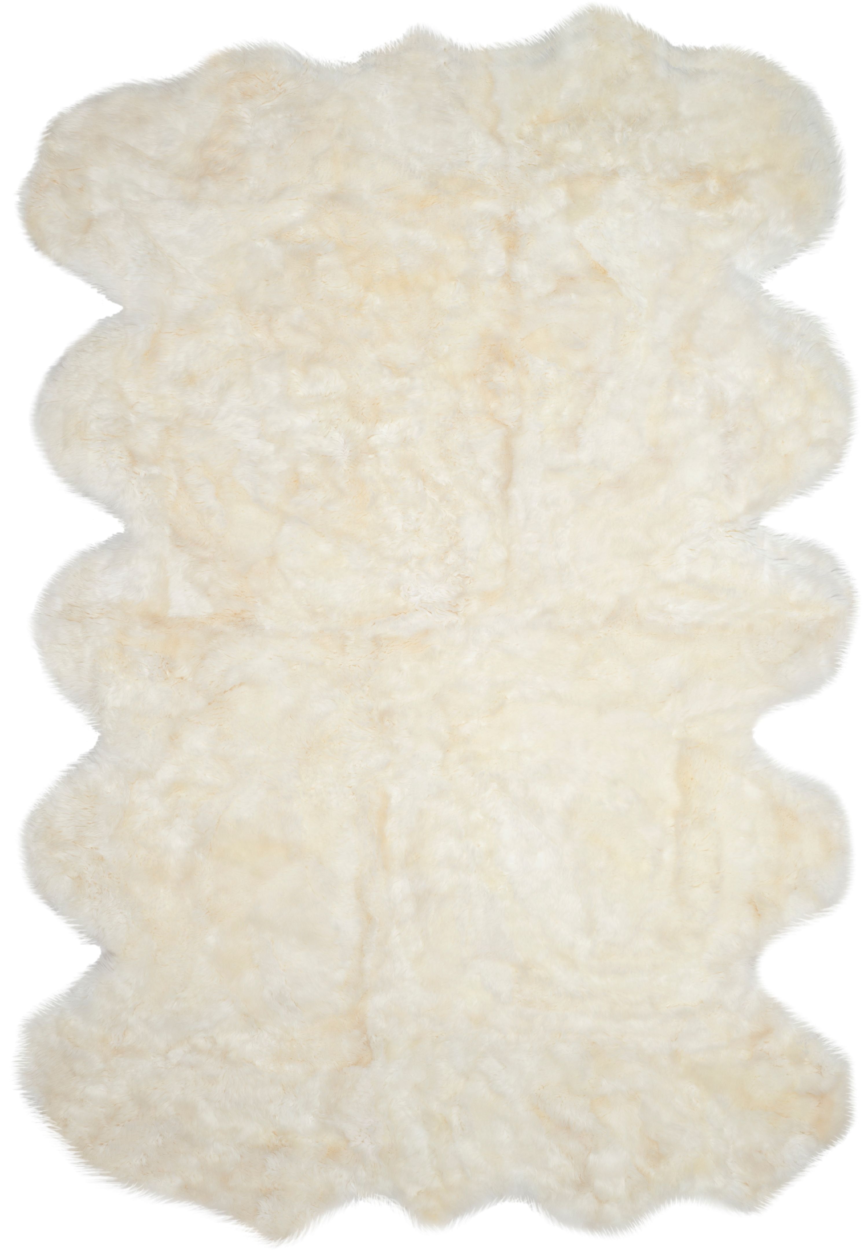 Luxurious White Sheepskin Shag Area Rug, 9' x 12'