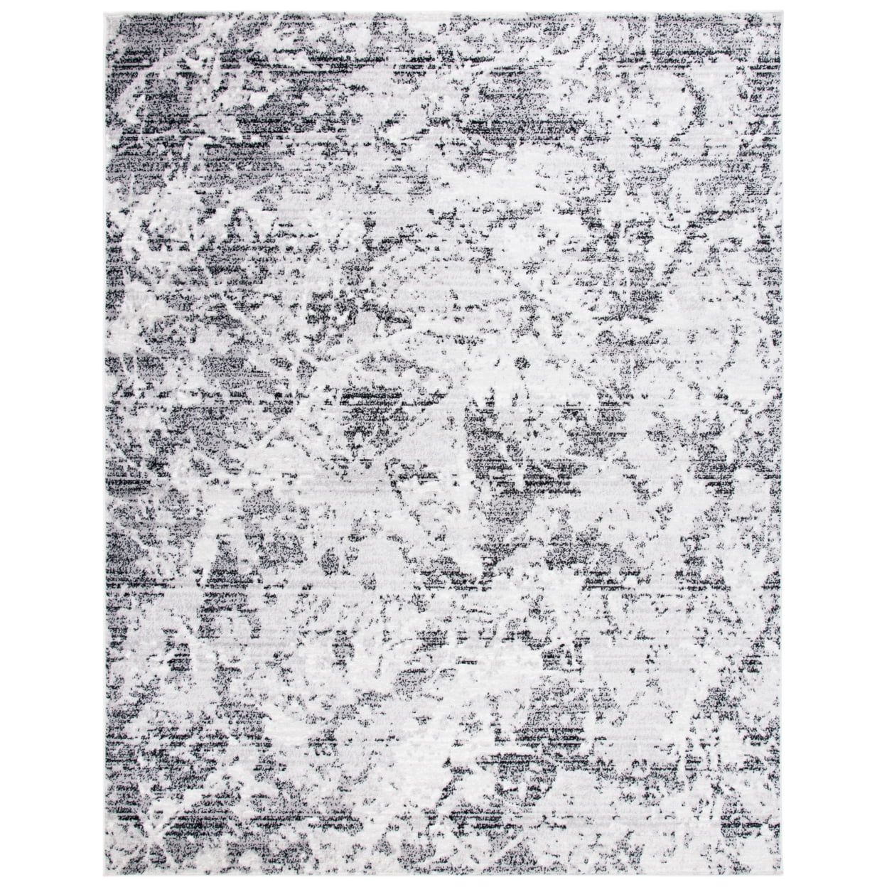 Skyler Charcoal/Ivory Synthetic Medallion Area Rug, 11' x 16'