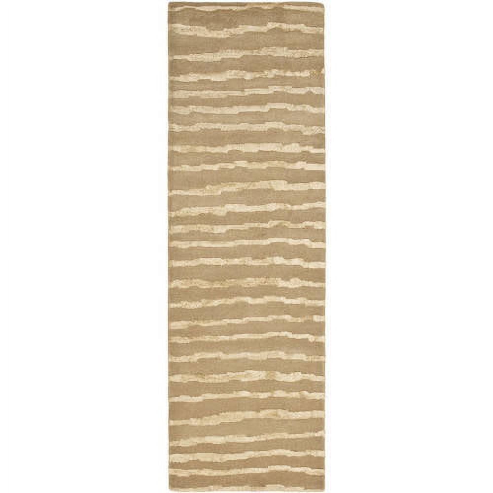 SAFAVIEH Soho Alec Striped Wool Runner Rug, Beige/Gold, 2'6" x 14'