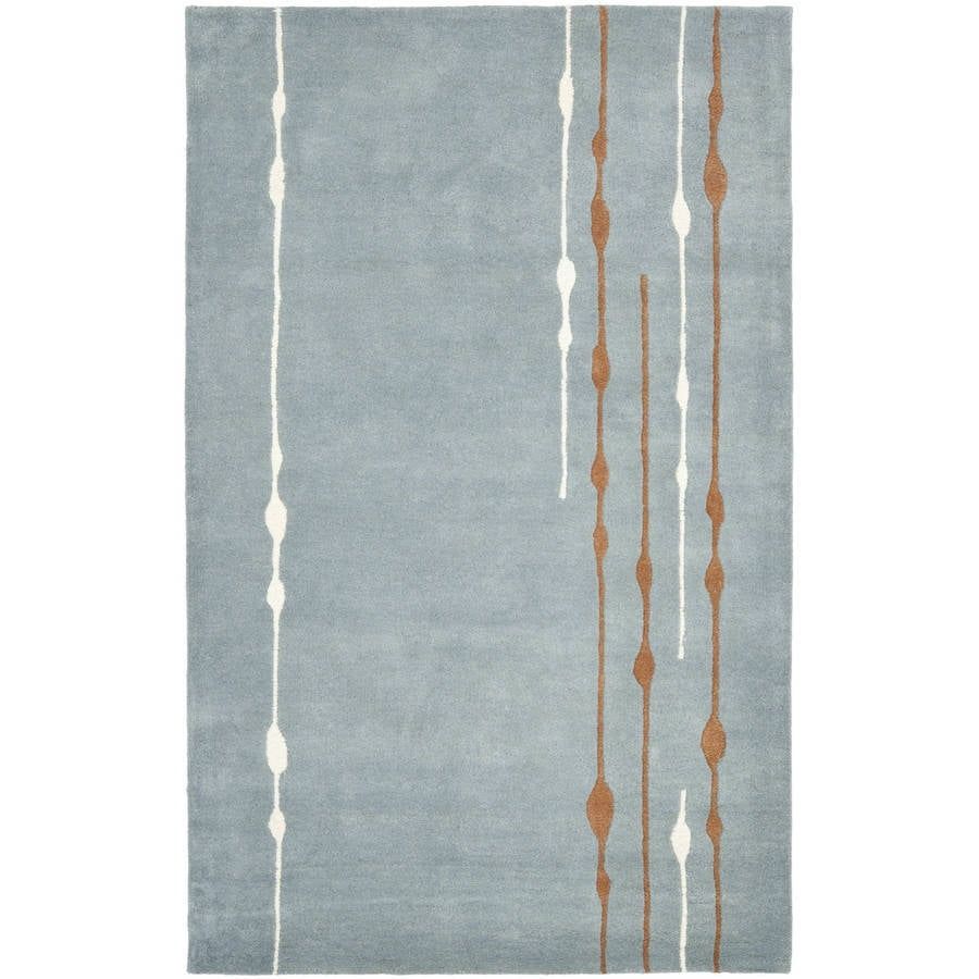 Blue Rectangular Tufted Wool and Viscose Area Rug 7'6"x9'6"