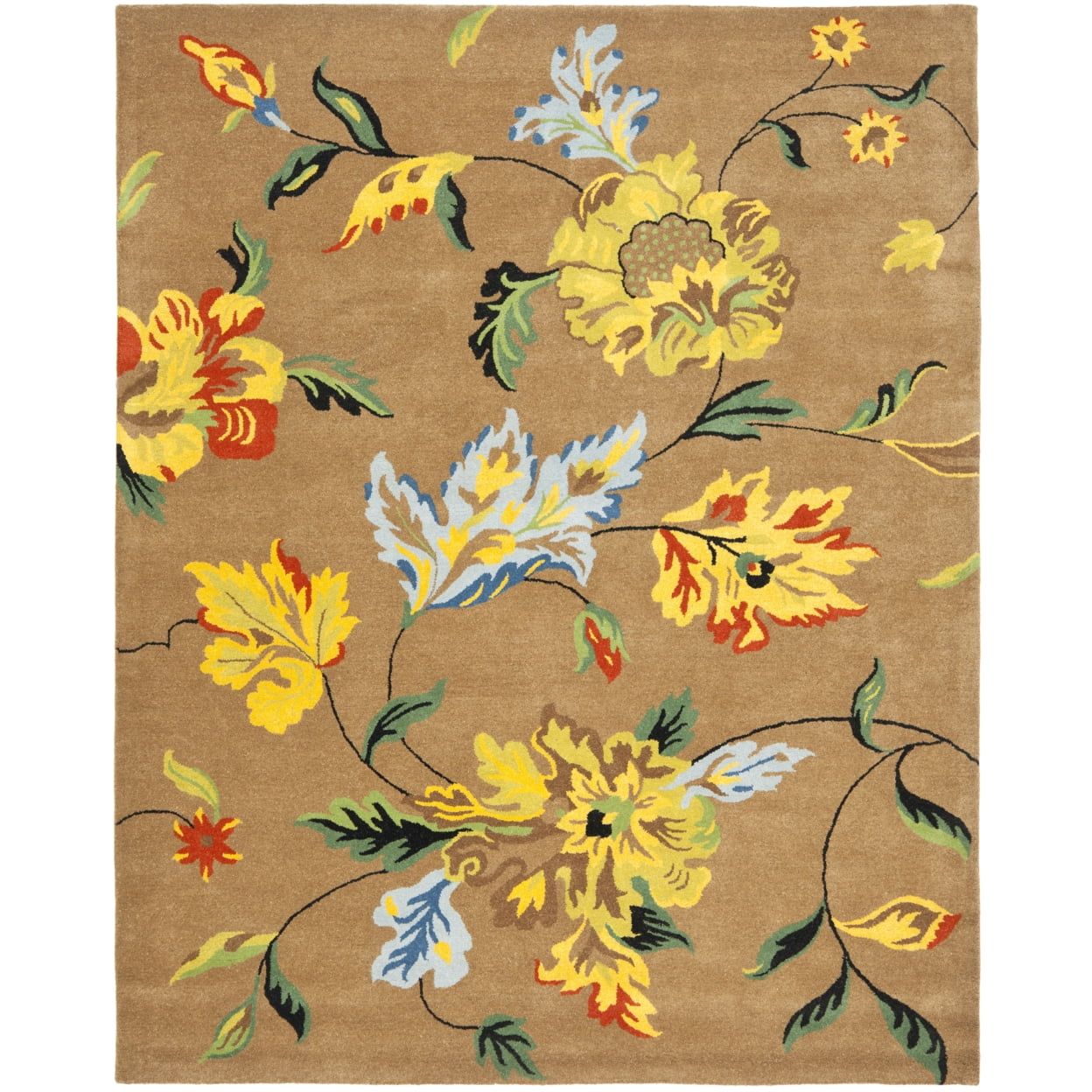 SAFAVIEH Soho Colin Floral Wool Area Rug, Brown/Multi, 8'3" x 11'