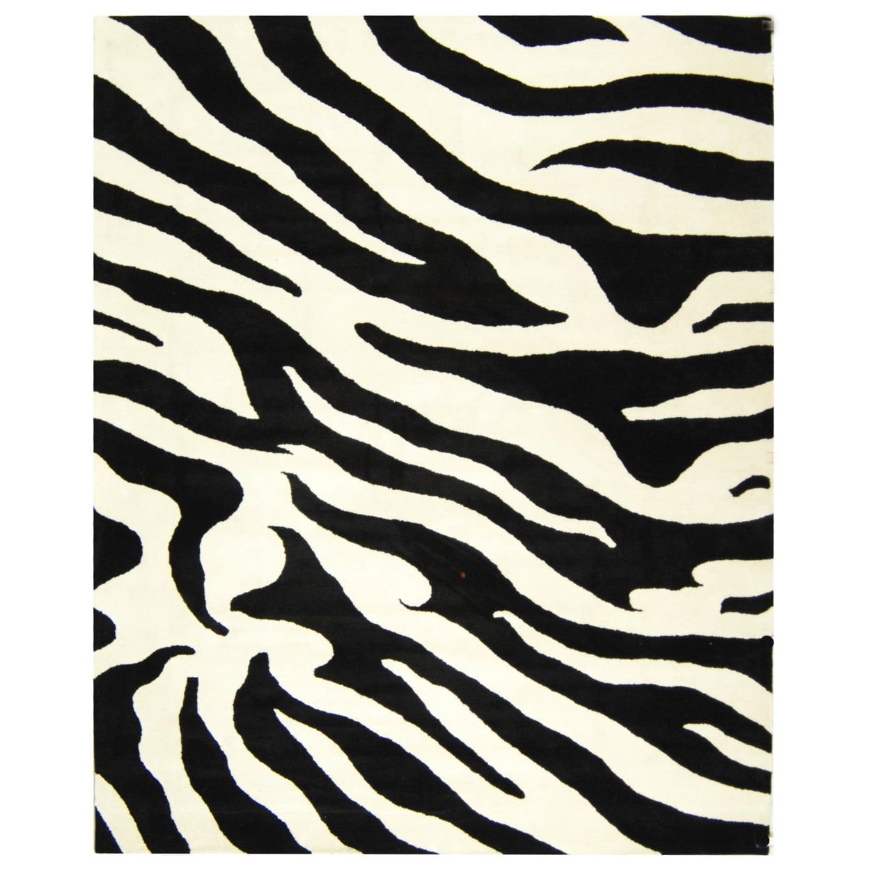 Large Black and White Handmade Wool Area Rug