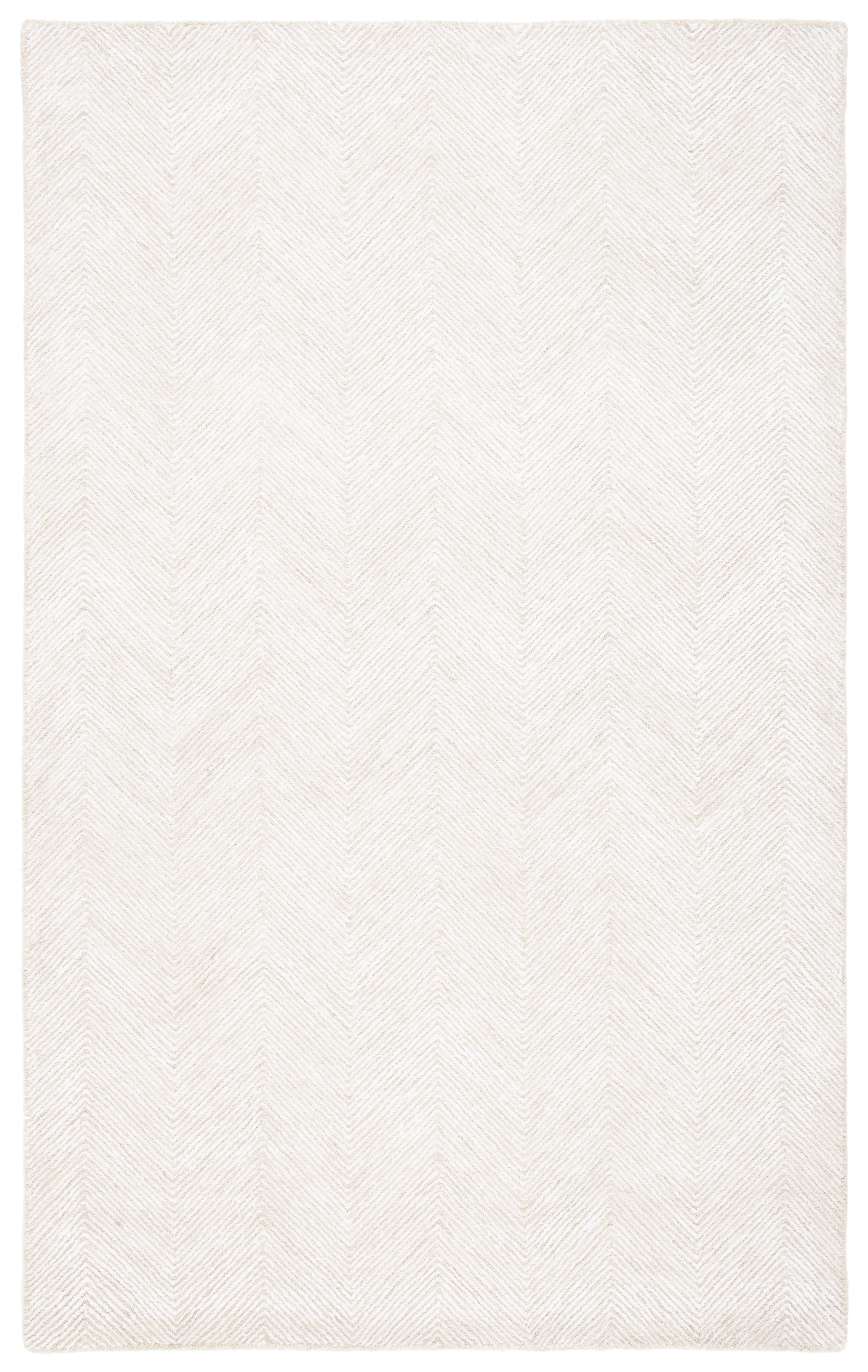 Ivory and Beige Hand-Tufted Wool and Viscose Rug, 10' x 14'