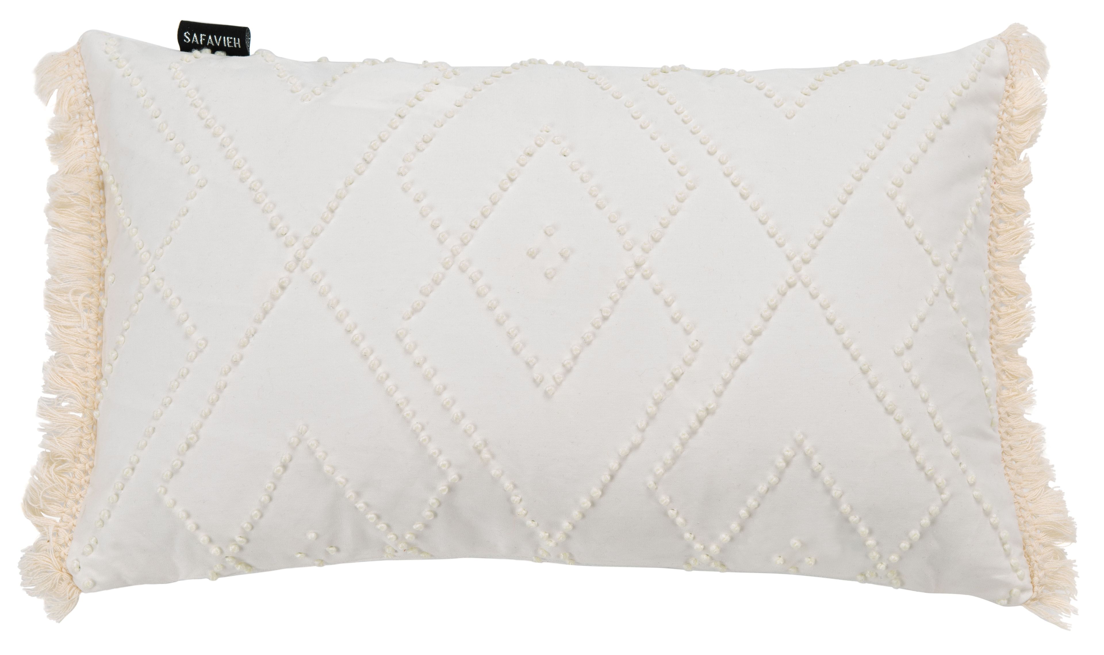 Sorena Ivory Geometric Cotton Rectangular Throw Pillow